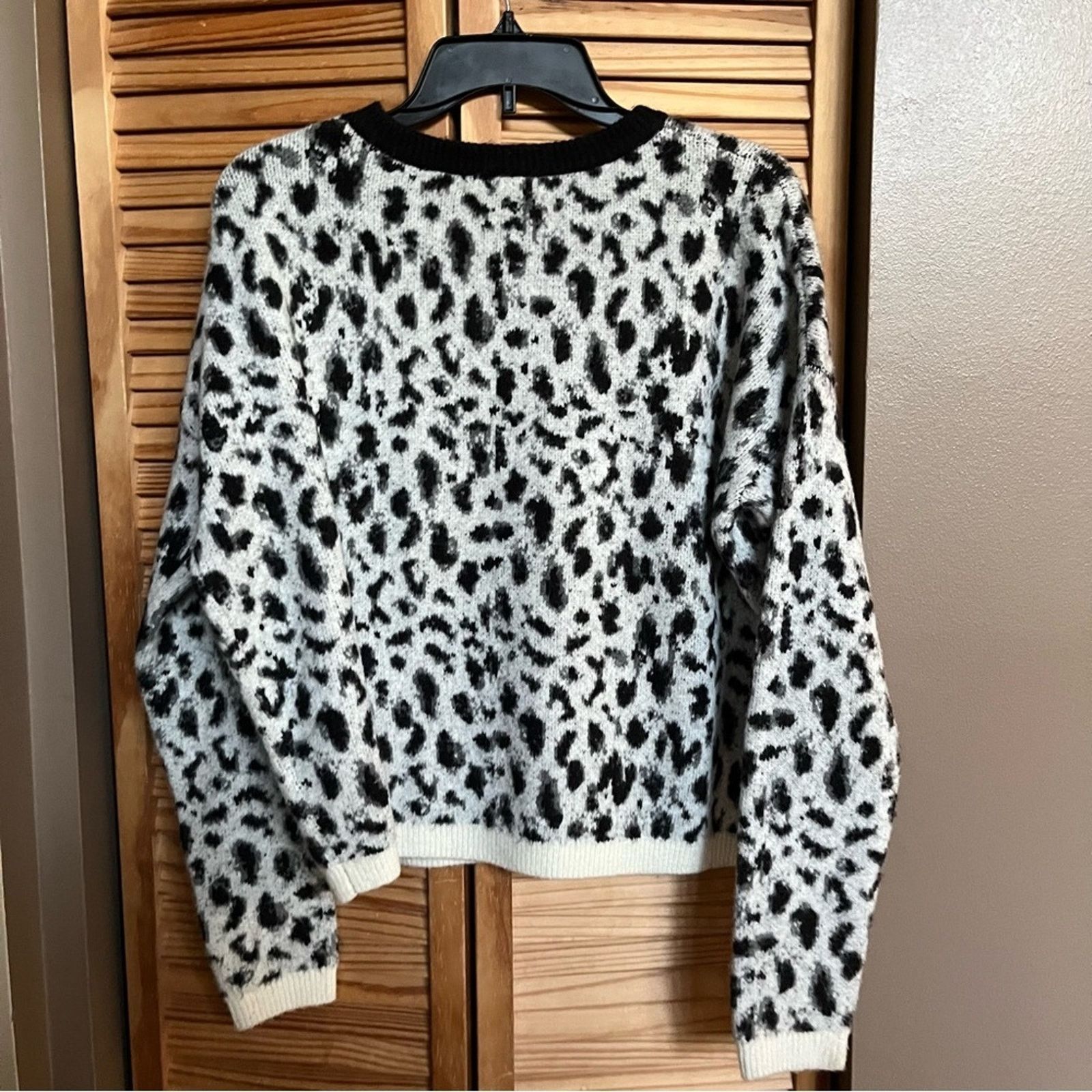 Other Olivaceous Animal Print Black White Leopard Sweater Size S Size S / US 4 / IT 40 - 4 Thumbnail