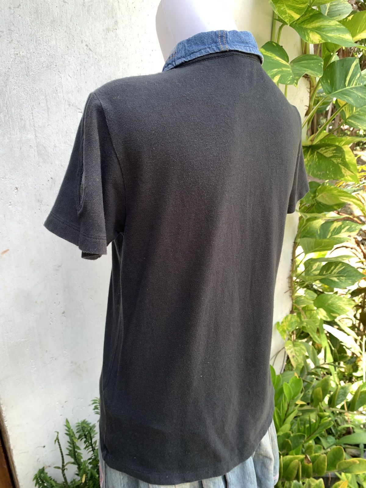 Diesel y2k Diesel Black Denim Collar Sleeves Mohawk Logo Polo Top Size S / US 4 / IT 40 - 3 Thumbnail