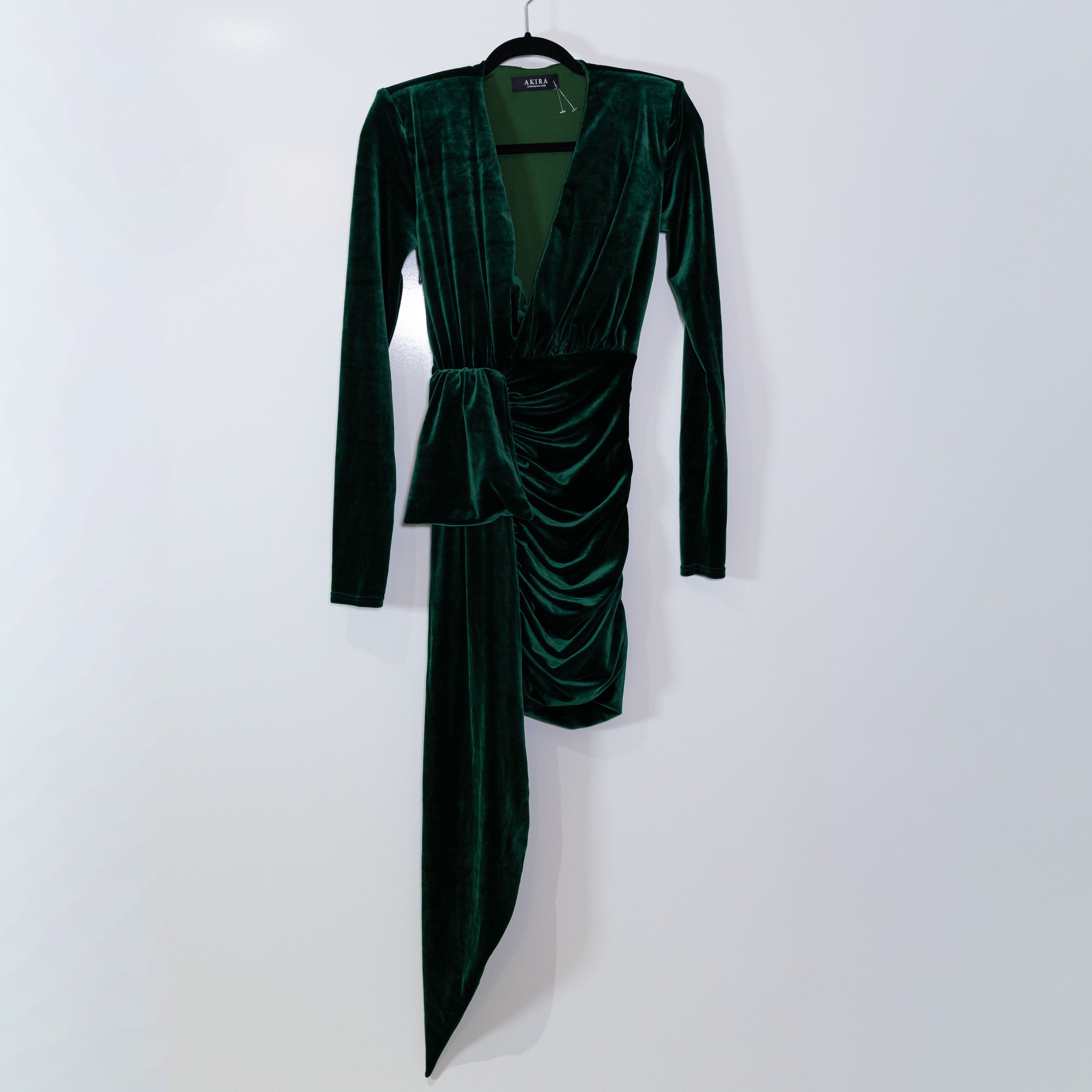 Akira Akira Velvet Velour Draped Ruched Long Size S / US 4 / IT 40 - 1 Thumbnail
