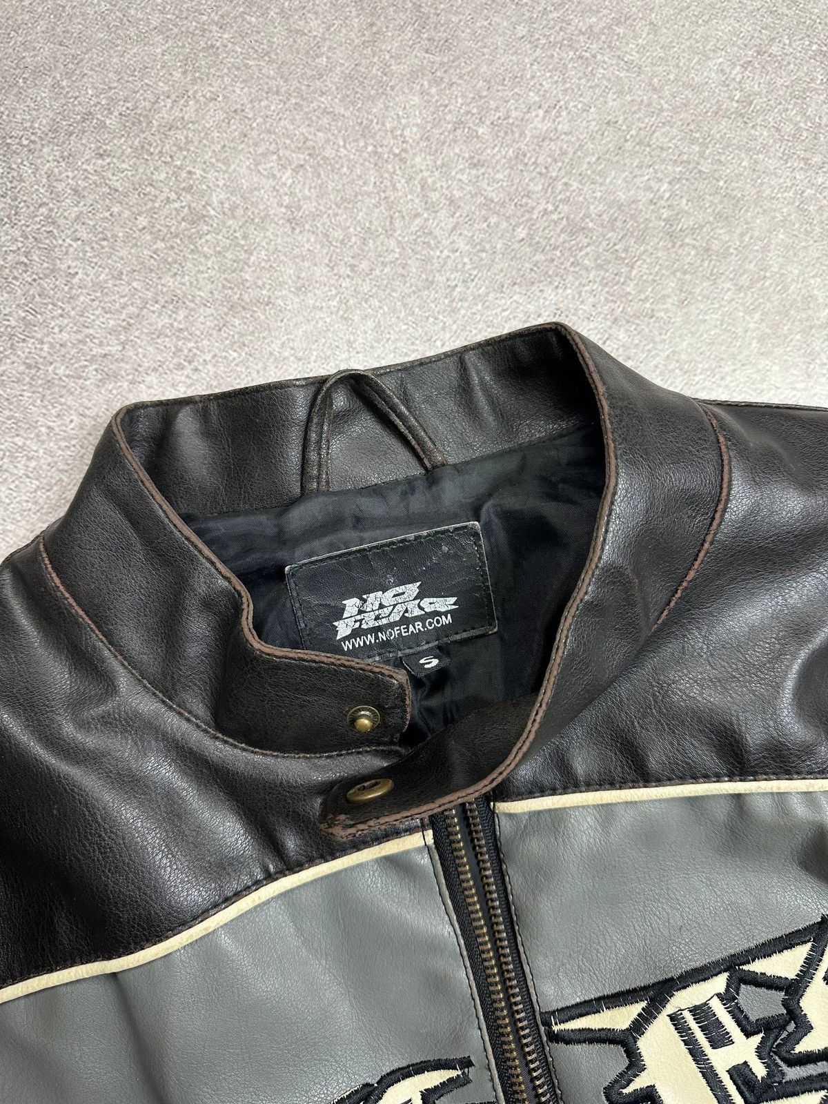 No Fear Vintage 90s No Fear Eco Leather Y2K Biker Moto Jacket S Size US S / EU 44-46 / 1 - 6 Thumbnail