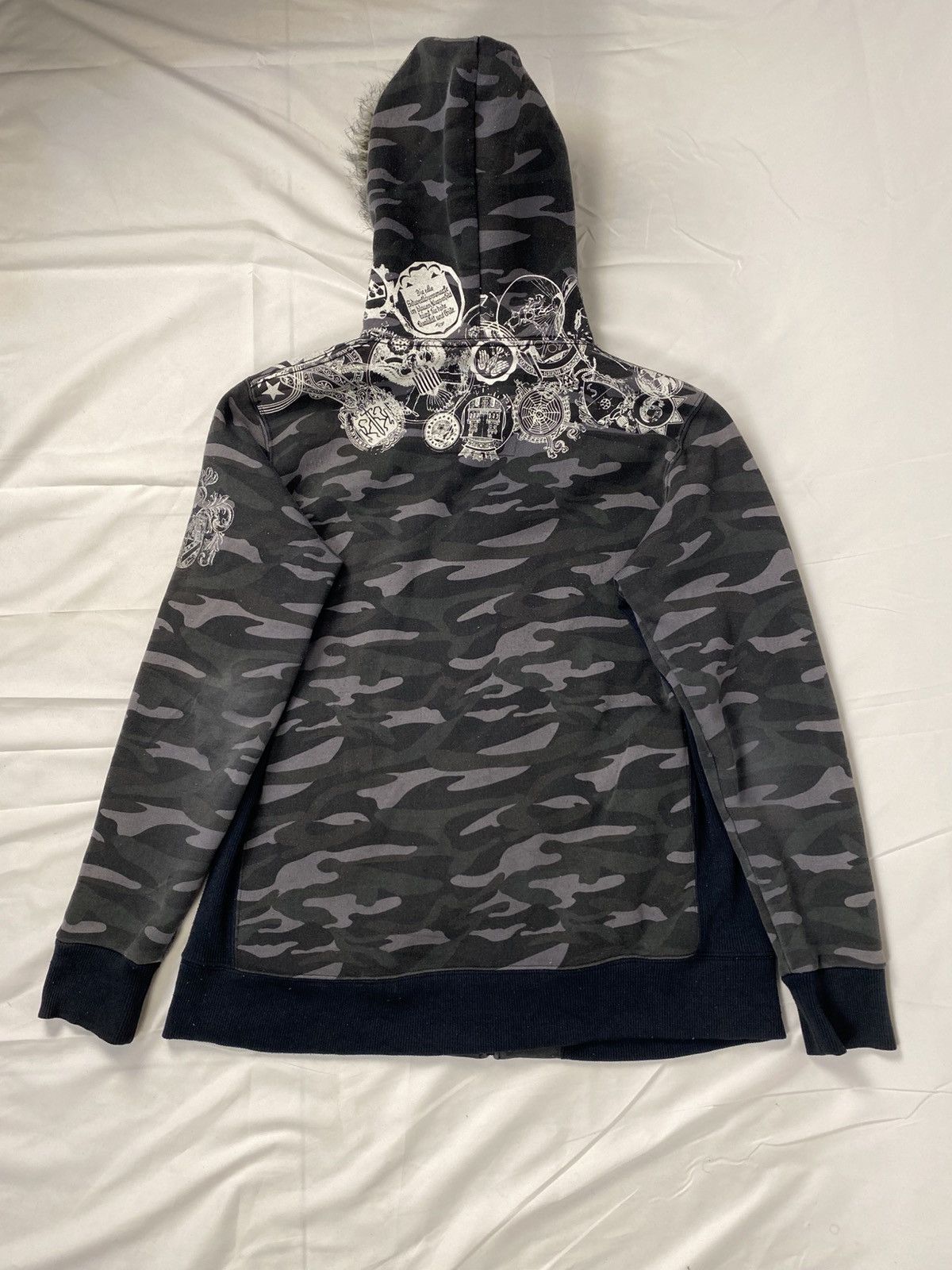 If Six Was Nine Rare 🔥 Splendid Satisfaction Camo Zip Fur Hoodie Punk Style Size US L / EU 52-54 / 3 - 10 Thumbnail