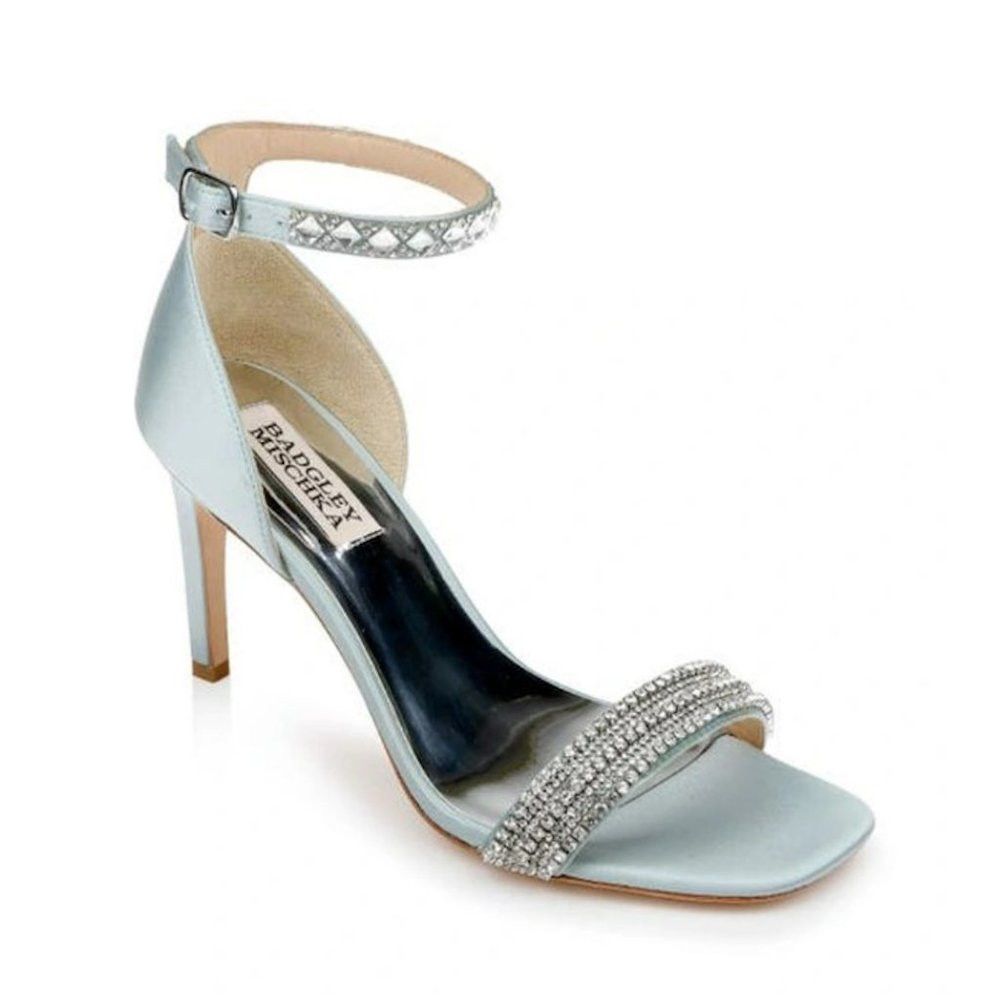 Badgley Mischka New Badgley Mischka Urina Urina Embellished Silk Mist Satin Size US 9 / IT 39 - 1 Thumbnail