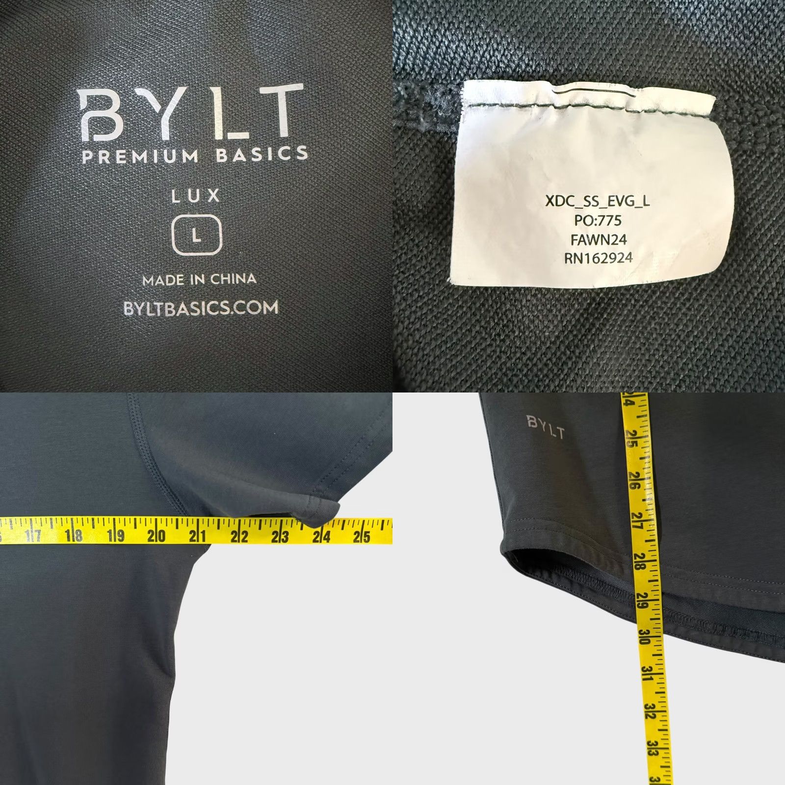 Vintage BYLT Drop Cut Lux T-Shirt Gray Men's L Crew Neck Short Sleeve Curved Hem Basic Tee Size US L / EU 52-54 / 3 - 8 Thumbnail