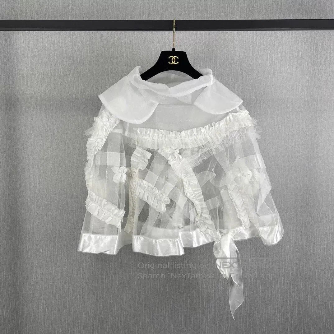 COMME des GARCONS White Lace Cape Coat.