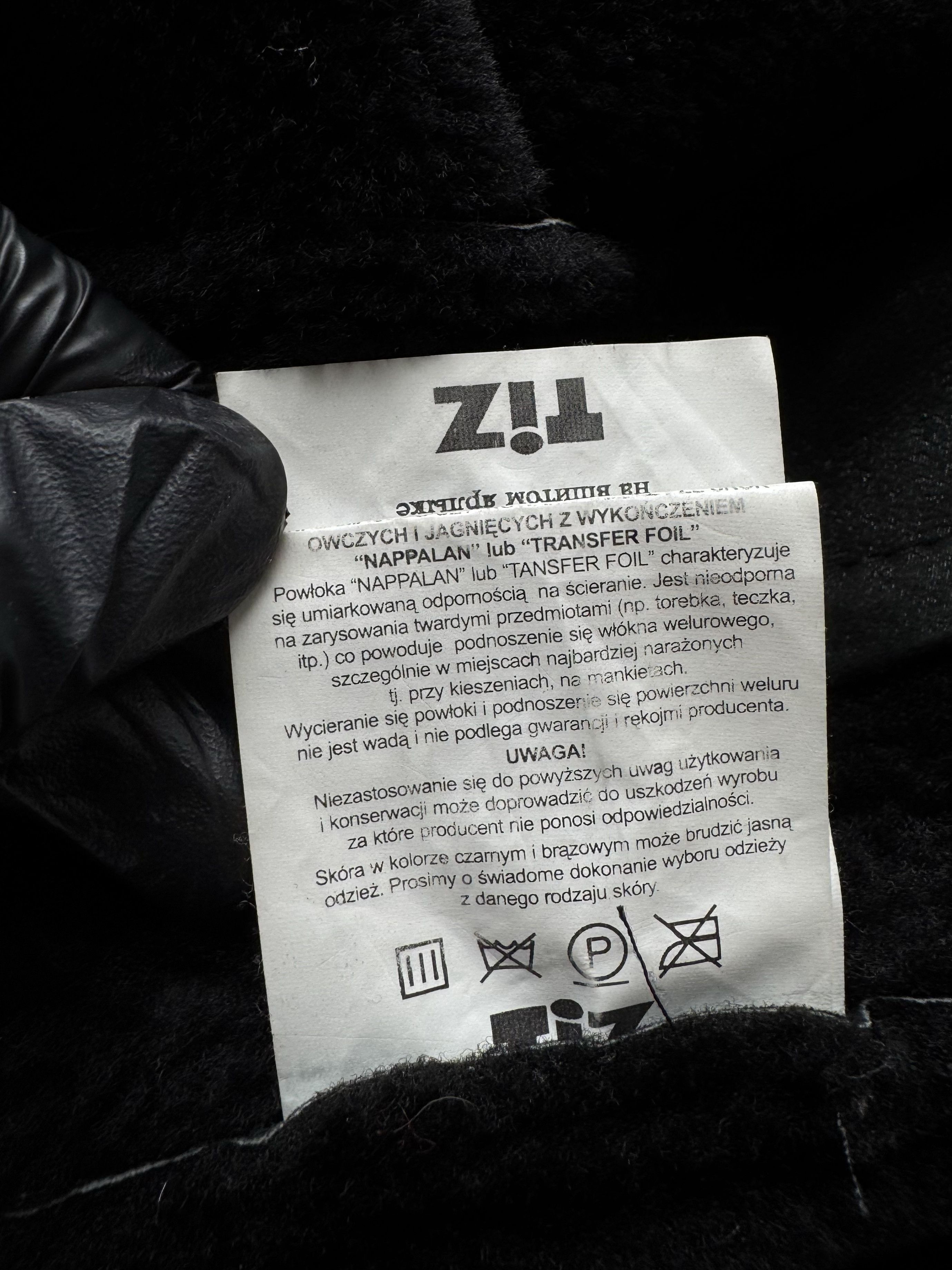 Vintage Vintage Black Leather Coat Real Fur Trim Long Sheepskin Size XL / US 12-14 / IT 48-50 - 10 Thumbnail
