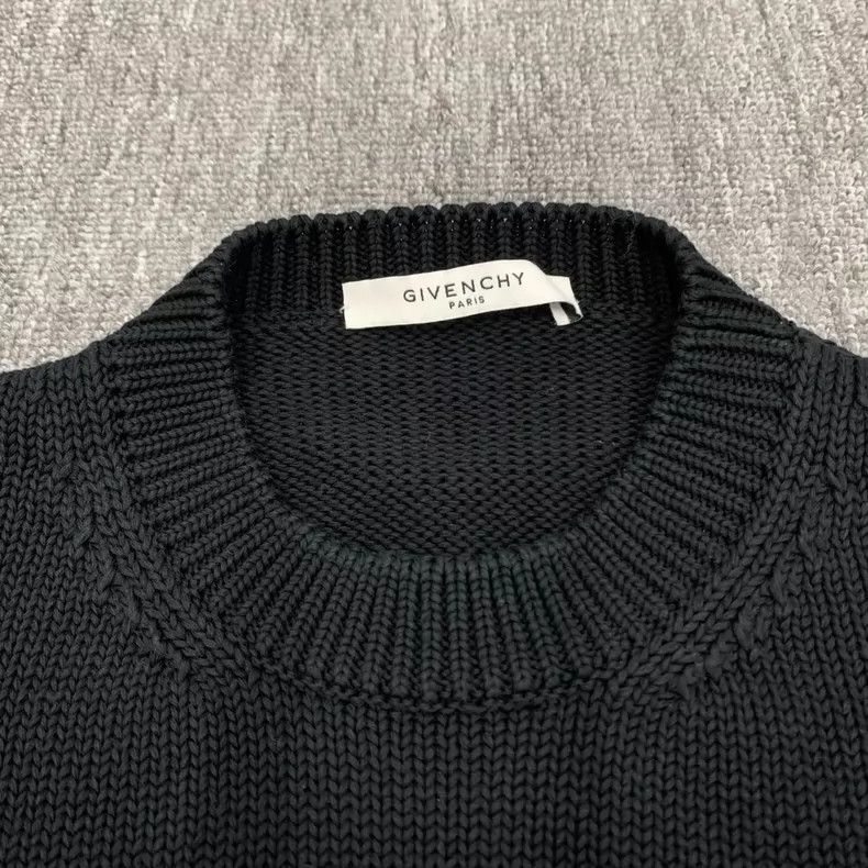 Givenchy Givenchy Black Destroyed Big Logo Knitwear Sweater Size US XL / EU 56 / 4 - 9 Thumbnail