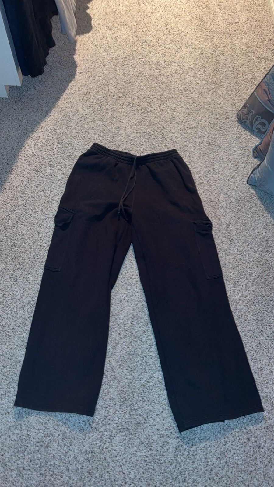 SKIMS SKIMS COTTON FLEECE OVERSIZED CARGO PANT | ONYX Size 34" / US 12 / IT 48 - 1 Thumbnail