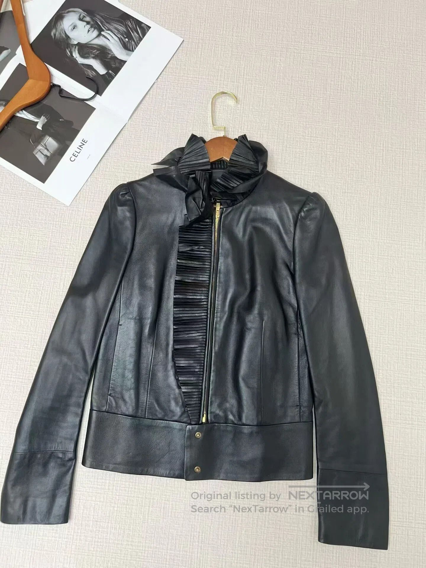 Gucci Gucci Lace Collar Leather Jacket. Size S / US 4 / IT 40 - 1 Thumbnail