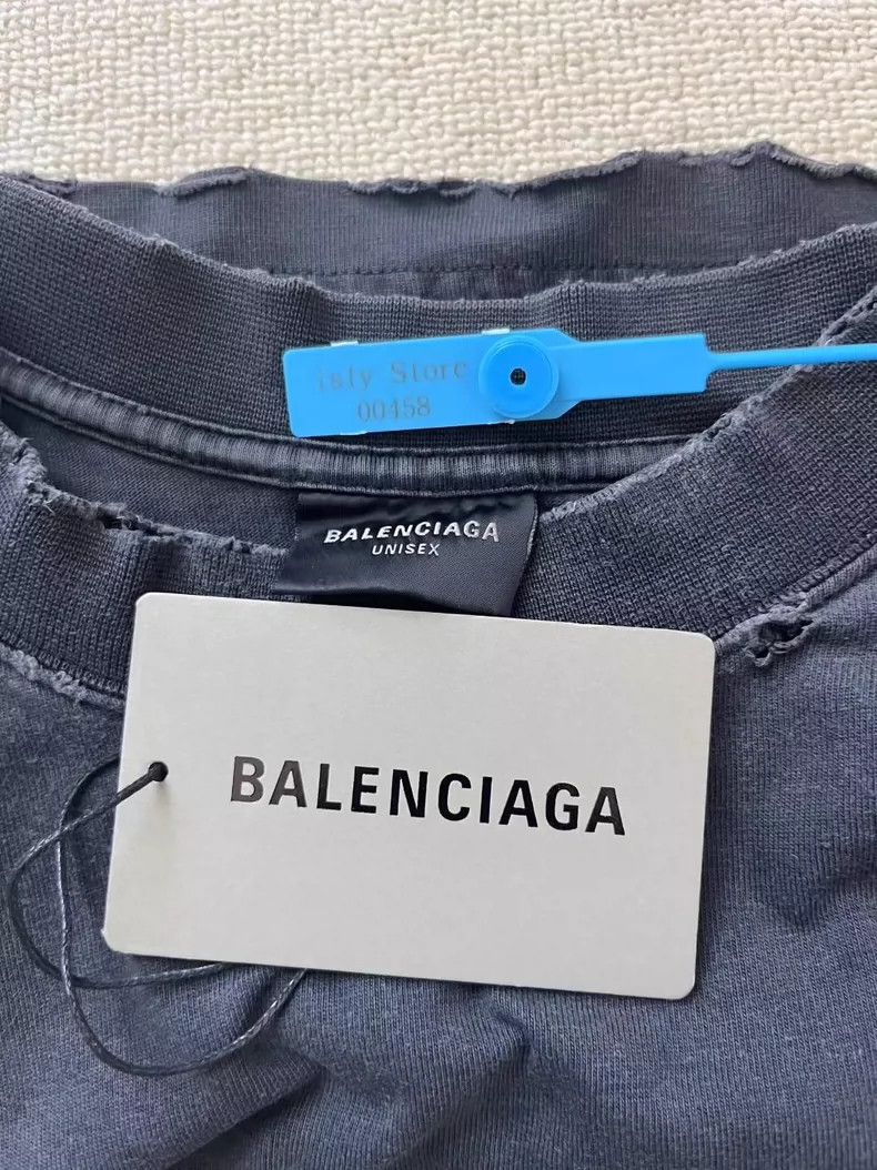 Balenciaga Balenciaga Tape Letter Logo Printed Jersey Crew Neck Loose Size US L / EU 52-54 / 3 - 4 Thumbnail
