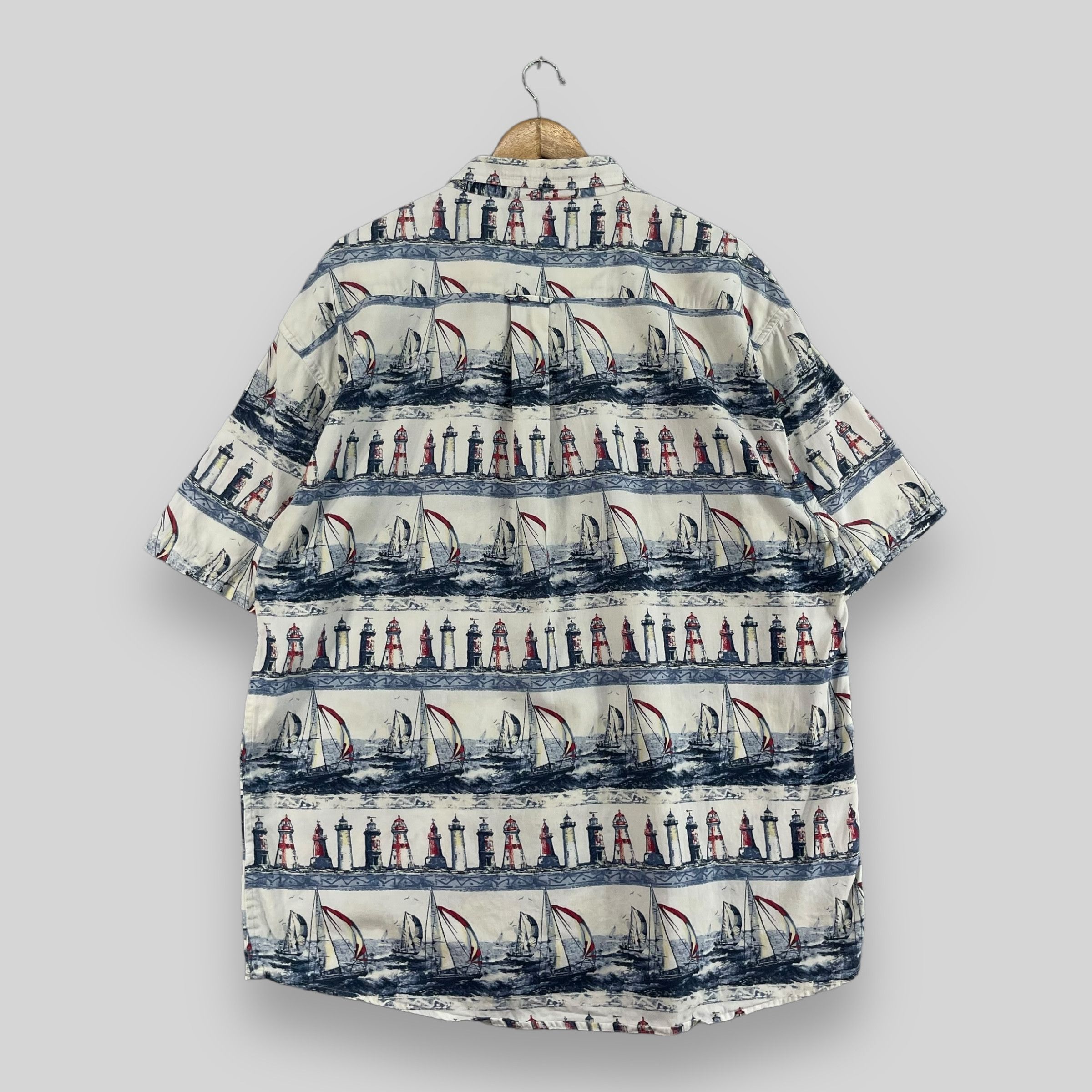 Japanese Brand × Vintage BOCA CLASSICS Hawaiian Sailboat Lighthouse Printed Shirt Size US XL / EU 56 / 4 - 6 Thumbnail