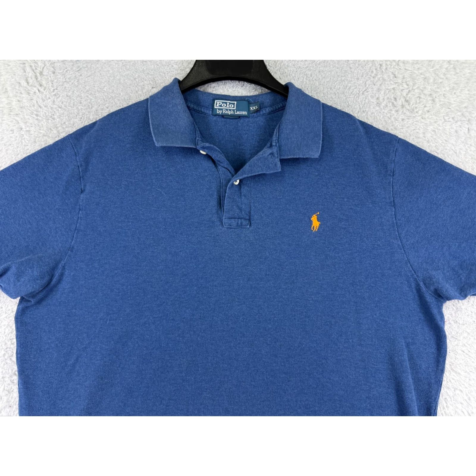 Ralph Lauren VINTAGE Ralph Lauren Polo Shirt Mens 2XL Blue 100% Cotton Knit Pony Size US XXL / EU 58 / 5 - 4 Thumbnail