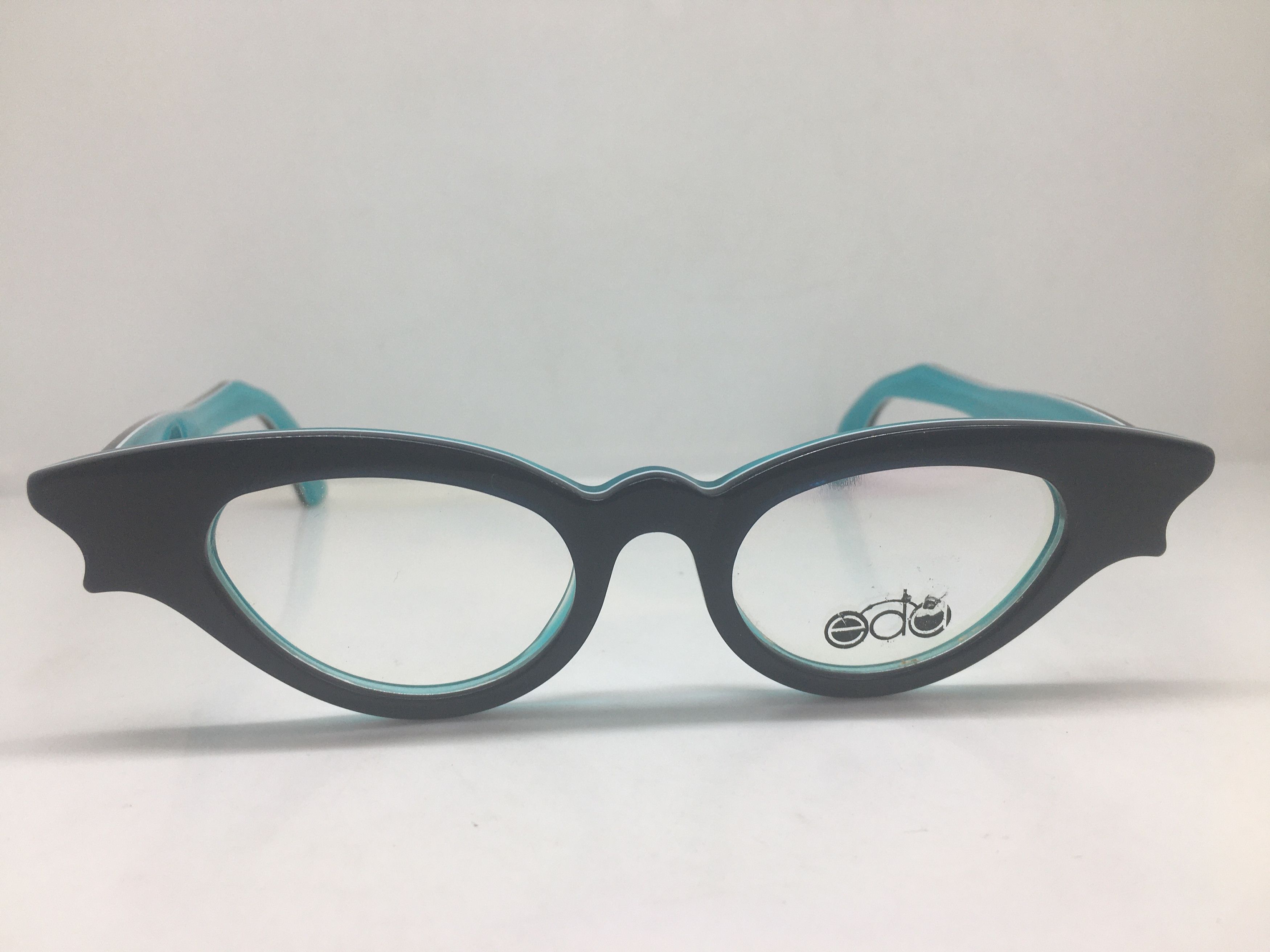 Other eda Black Blue Cateye Eyeglasses Frame Diva Girls Size ONE SIZE - 1 Thumbnail