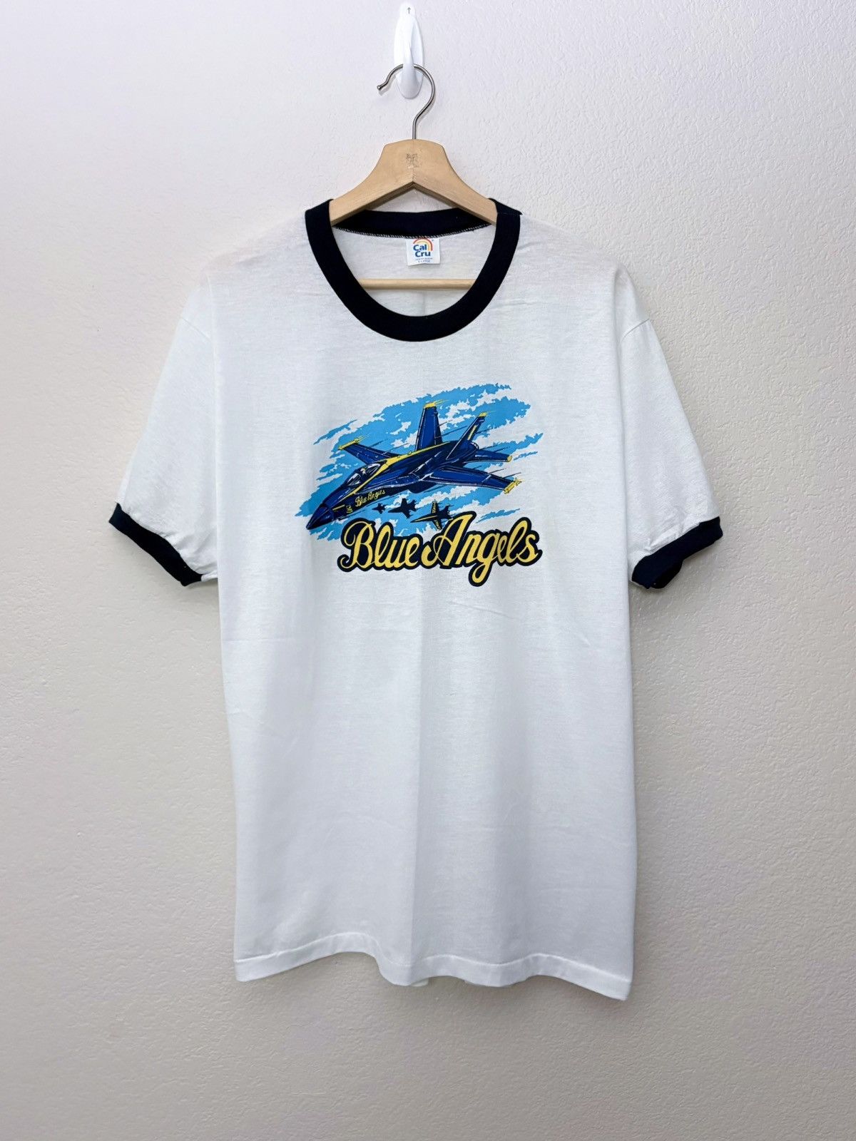 Vintage 80’s Blue Angels Vintage Ringer Tee Shirt Size US L / EU 52-54 / 3 - 1 Thumbnail