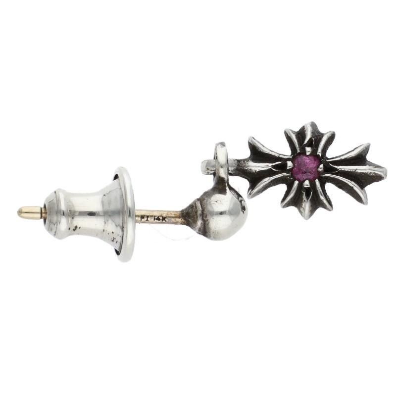 Chrome Hearts chrome hearts Pink sapphire tiny ECH PLUS cross Drop Earring Size ONE SIZE - 3 Thumbnail