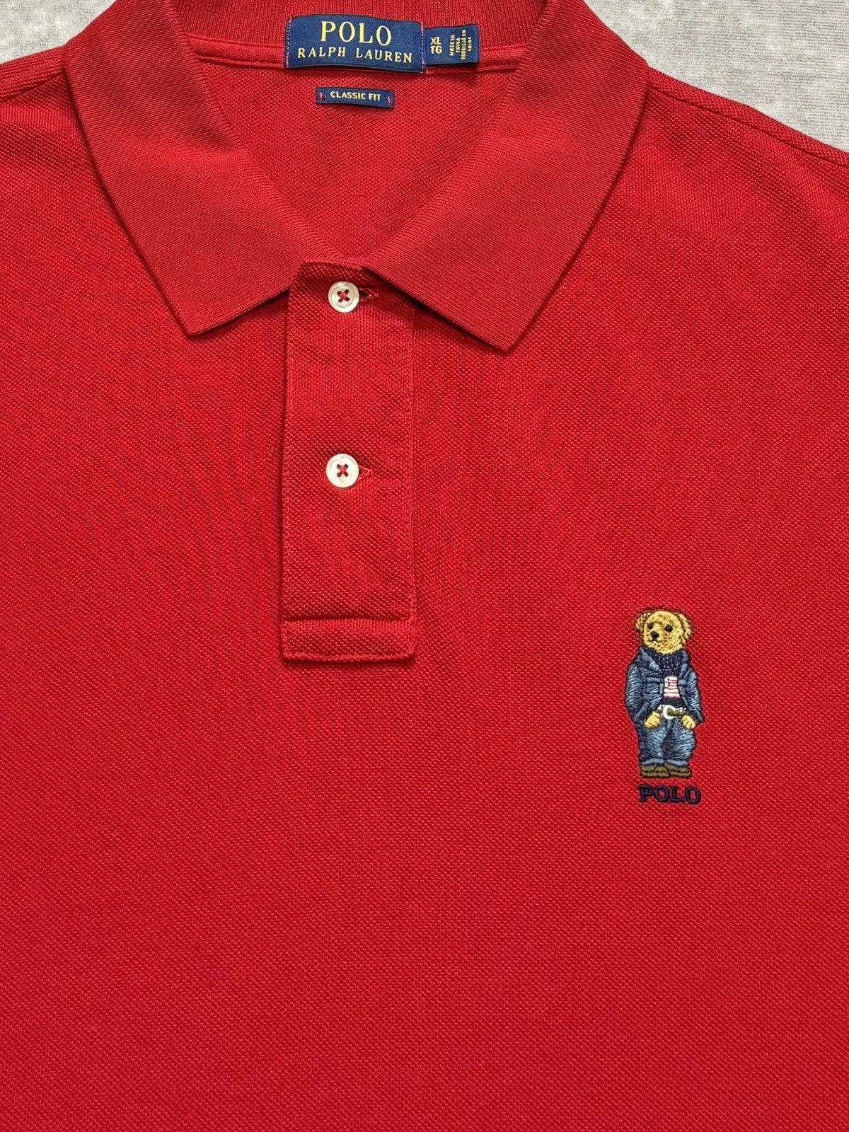 Polo Ralph Lauren Polo Ralph Lauren Classic Bear Polo Shirt Red Size US XL / EU 56 / 4 - 2 Thumbnail