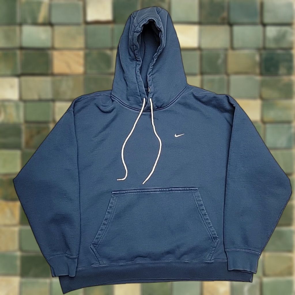 Nike VINTAGE Nike Hoodie Men XXL Blue Hooded Embroidered Center Swoosh Logo Fleece Sweatshirt Size US XXL / EU 58 / 5 - 1 Thumbnail