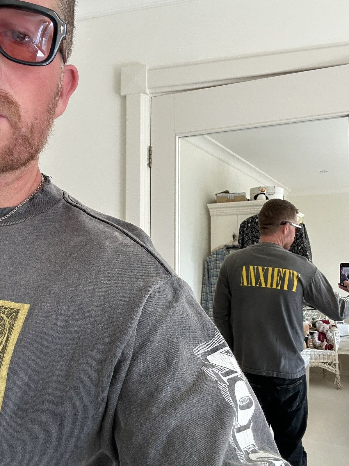Saint Michael Saint Mxxxxxx Michael anxiety dollar gray sleeve t shirt M Size US M / EU 48-50 / 2 - 11 Thumbnail