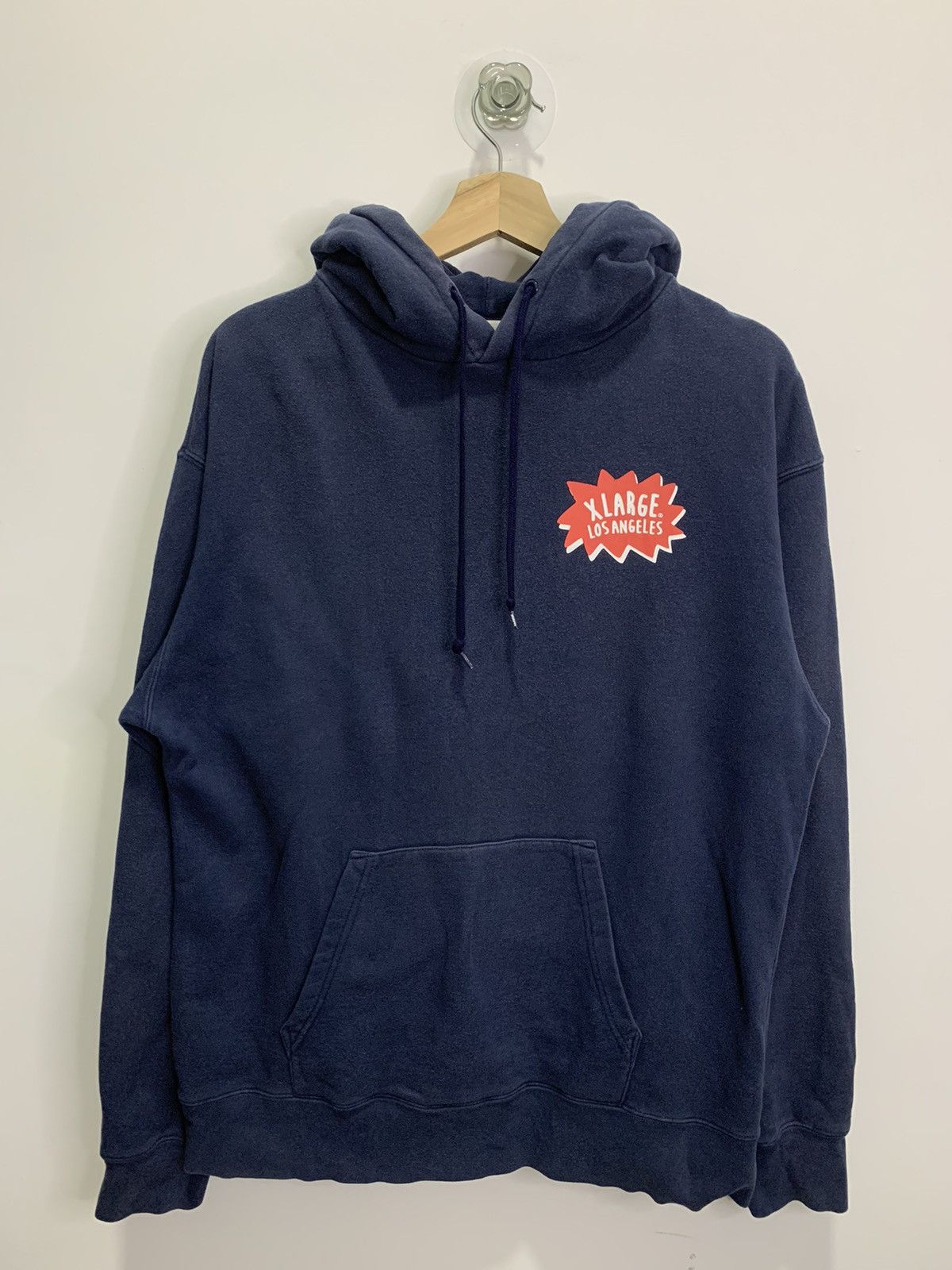 image of Vintage Streetwear Dark Blue Xlarge Pullover Hoodies, Men's (Size Medium)