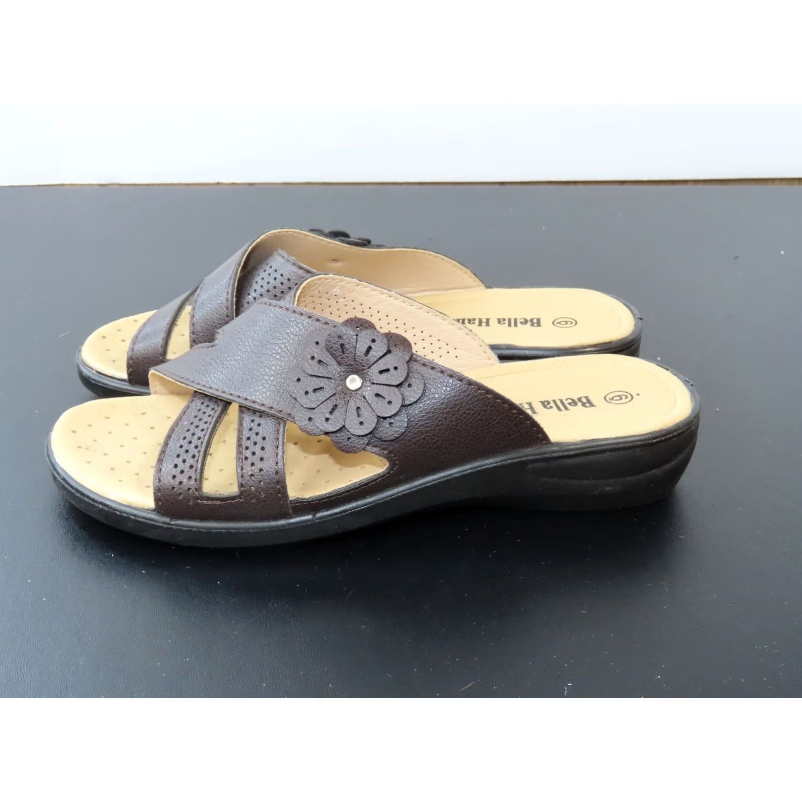 Vintage Bella Hanna Brown Slide-On Wedge Sandals Women's US 6 Casual Shoes Women Brown Wedge Sandal 6 Size US 6 / IT 36 - 6 Thumbnail