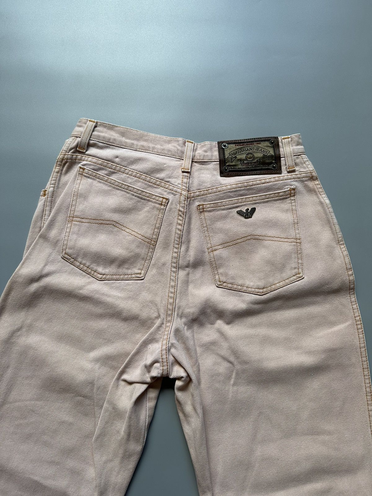 Armani Vintage ARMANI Jeans 90s Washed Denim Peach Colour Size 32 Size US 32 / EU 48 - 4 Thumbnail