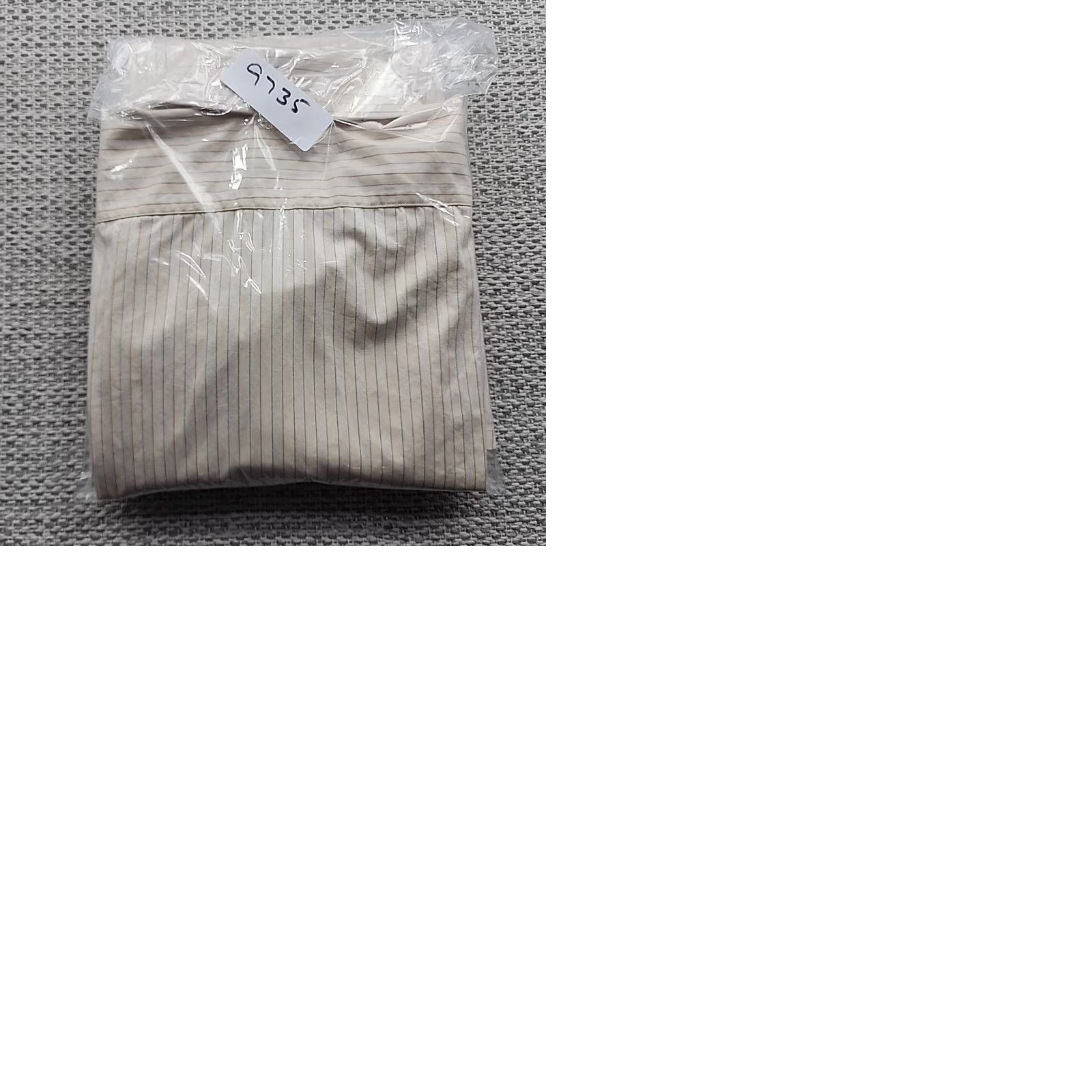 Lanvin VINTAGE Lanvin Dress Shirt Mens 16.5x34 Long Sleeve Beige Striped Slim Fit Cotton Blend Shirt Mens Size 46R - 9 Thumbnail