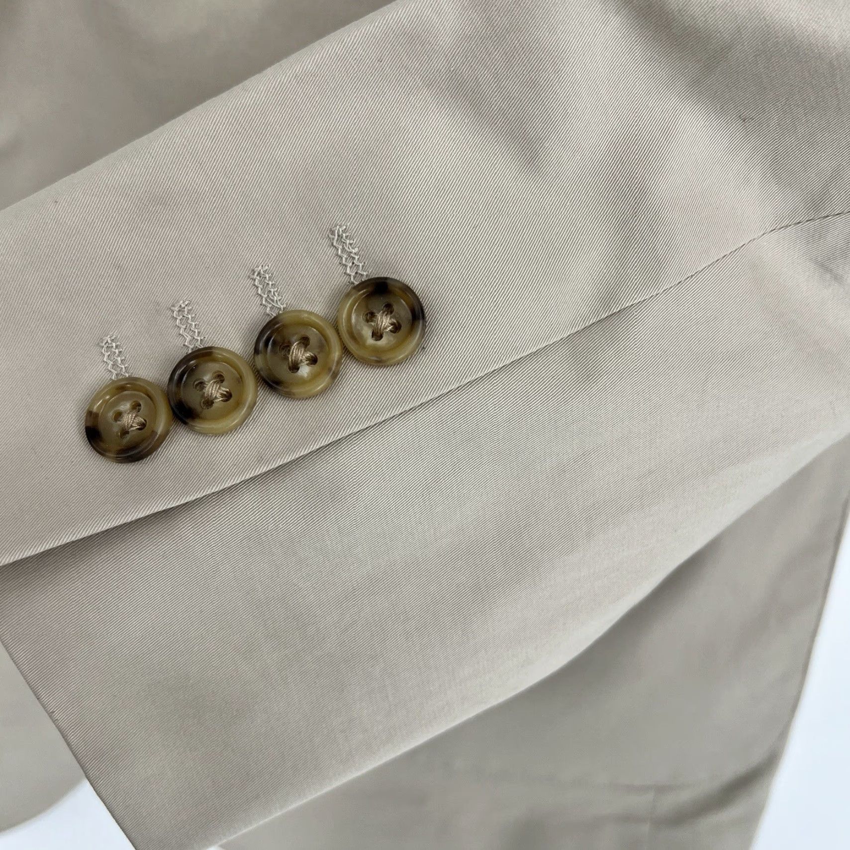 Bonobos VINTAGE BONOBOS Tessuti Sondrio Italian Stretch Cotton Blazer Jacket 38R Beige Men's Blazer 2 Button Front 4 Button Sleeve Athletic Regular Size 38R - 5 Thumbnail