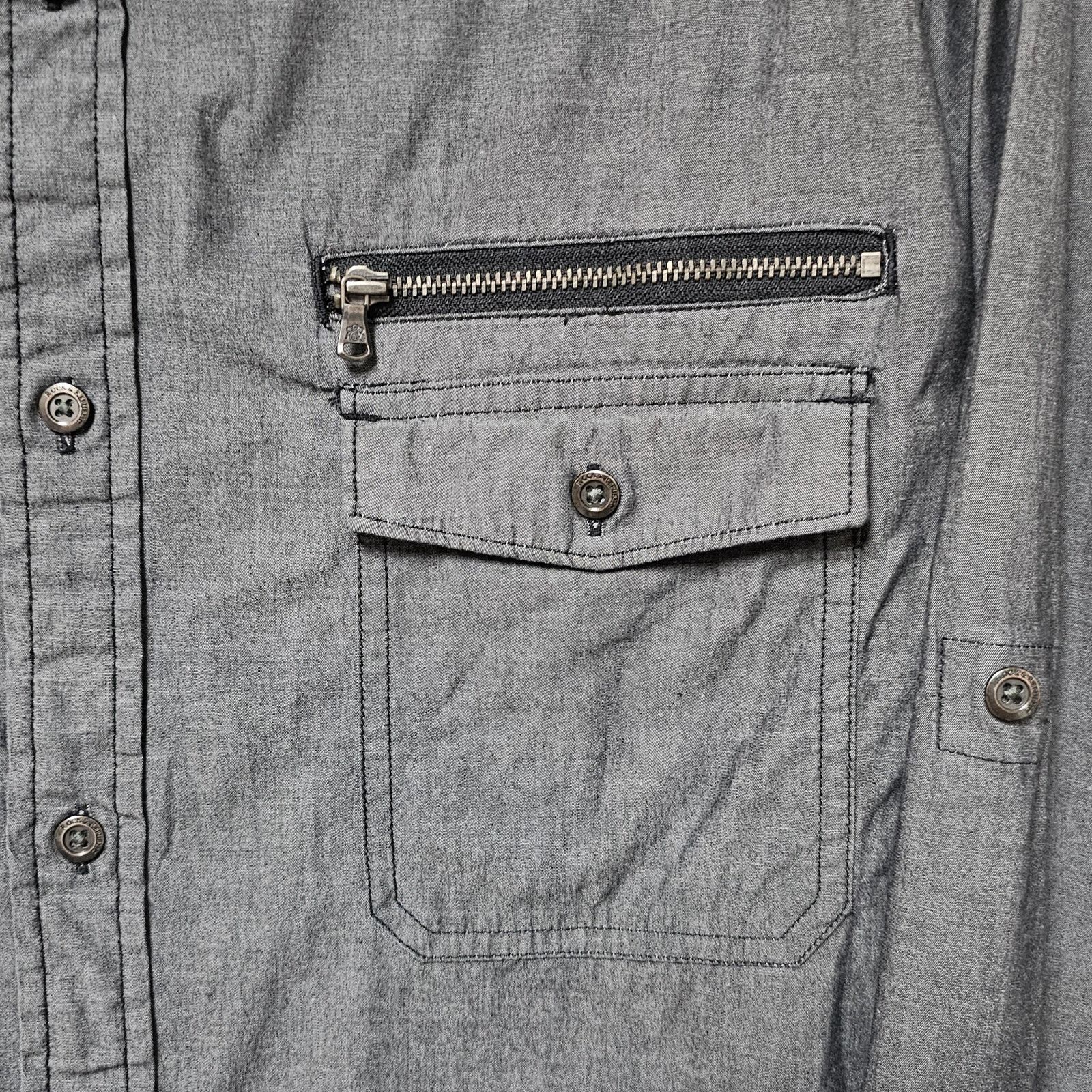 Rock & Republic Rock & Republic Men's Long Sleeve Gray Button Up Zipper XL Size US XL / EU 56 / 4 - 3 Thumbnail