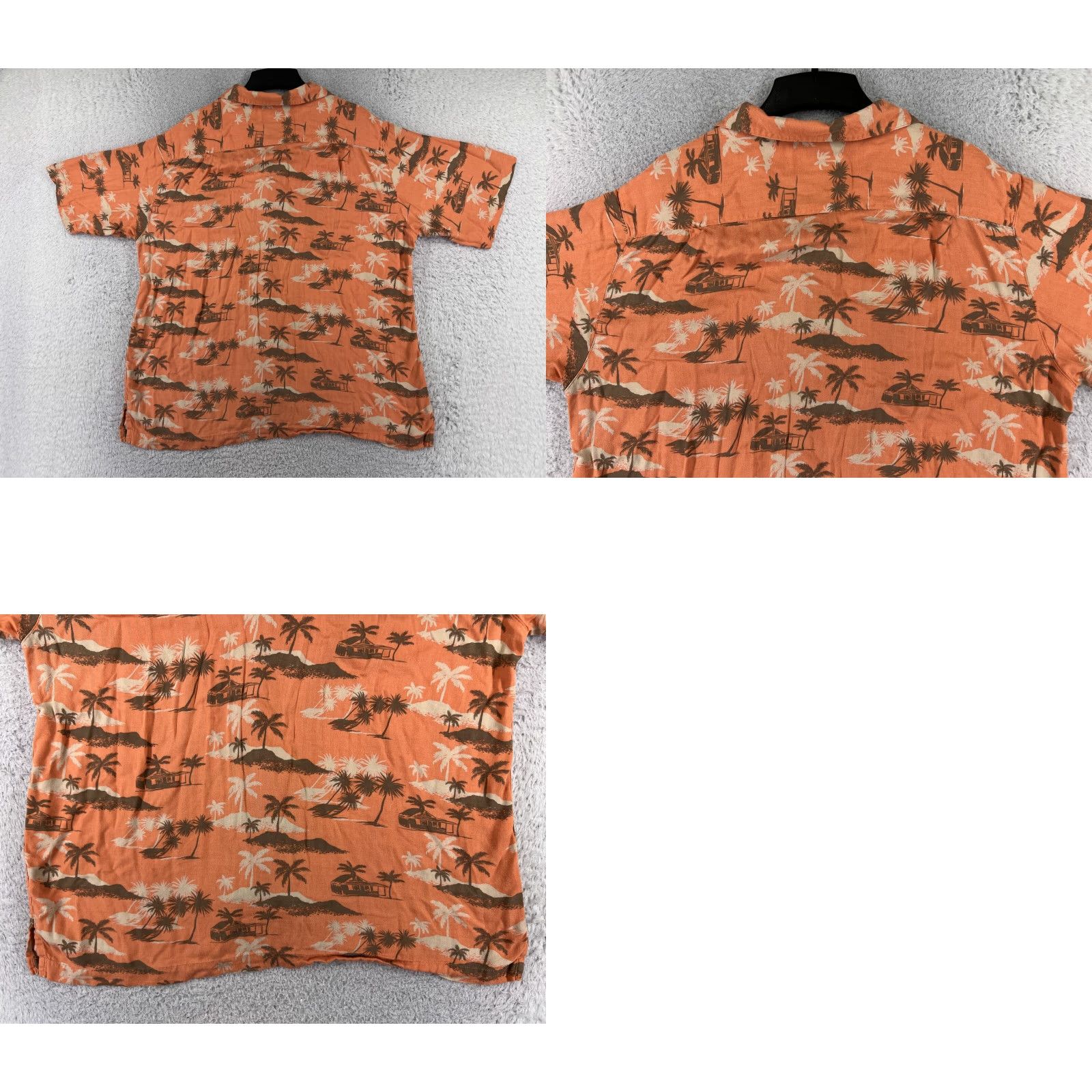 Vintage Caribbean Men Shirt L Orange Hawaiian All Over Print Beach Aloha Resort Shirt (Button-Up) Size US L / EU 52-54 / 3 - 9 Thumbnail