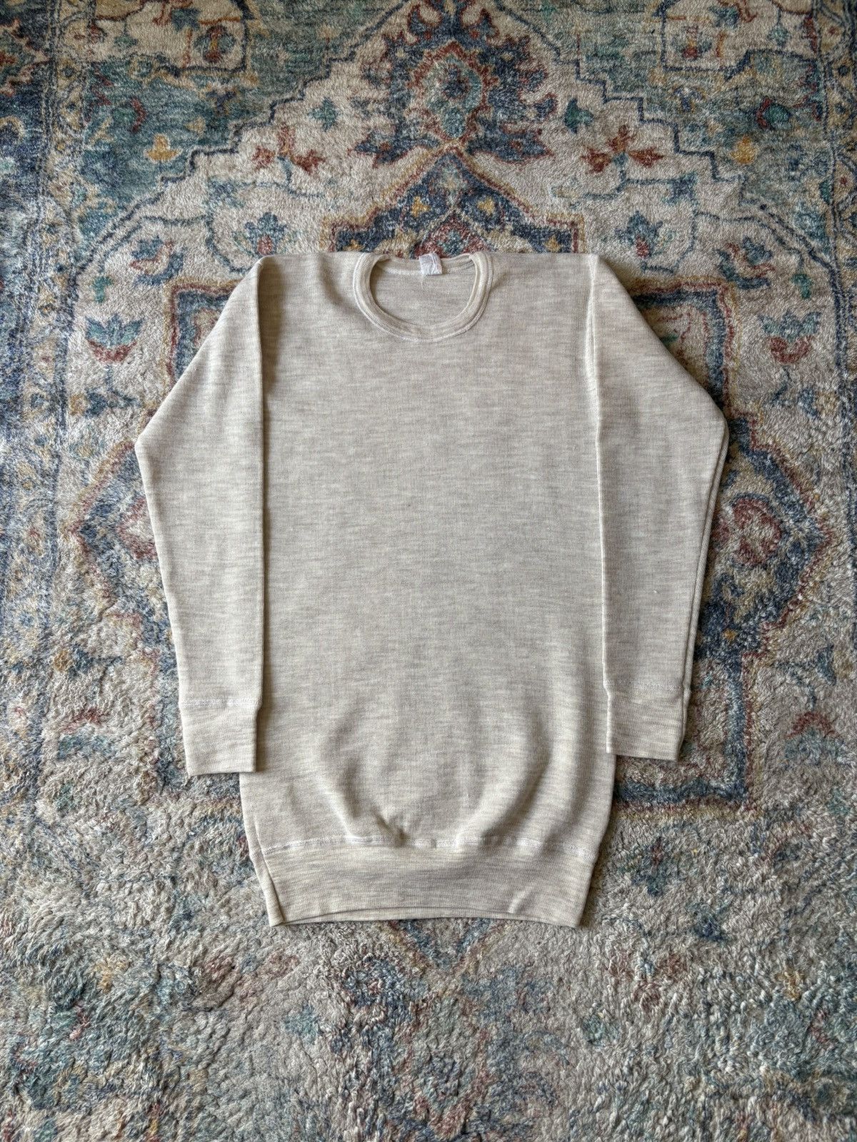 Vintage Vintage 70s Cream Thermal Long Sleeve Shirt Small Size US S / EU 44-46 / 1 - 1 Thumbnail