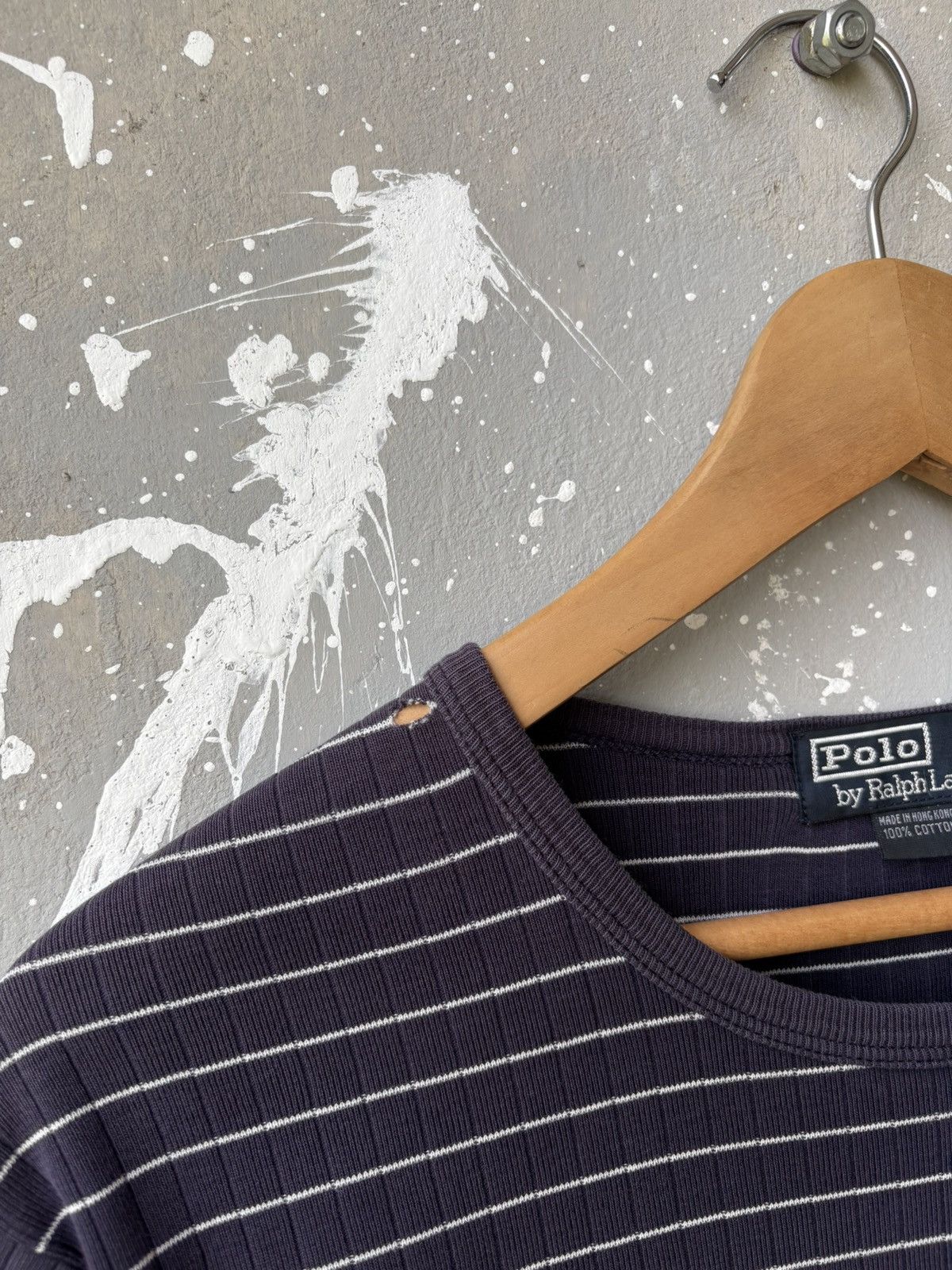 Polo Ralph Lauren Distressed Polo Ralph Lauren Ribbed Striped Long Sleeve Tee Size US L / EU 52-54 / 3 - 7 Thumbnail