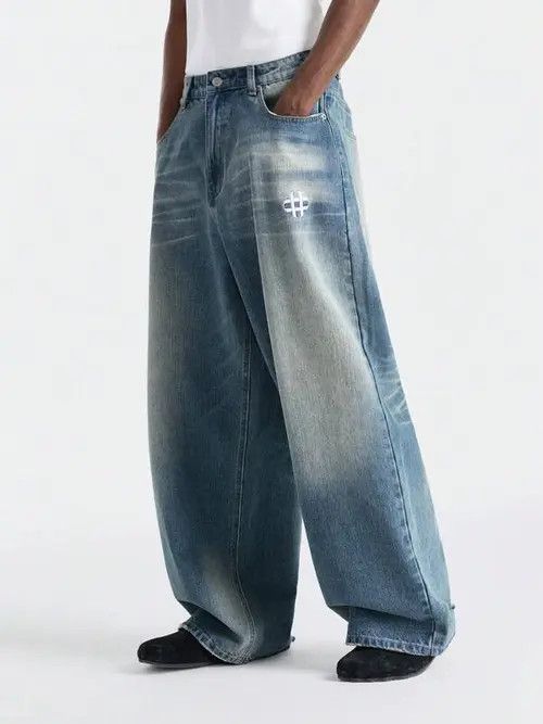 Jean Washed Loose Fit Denim Jeans 90s Size US 32 / EU 48 - 4 Thumbnail