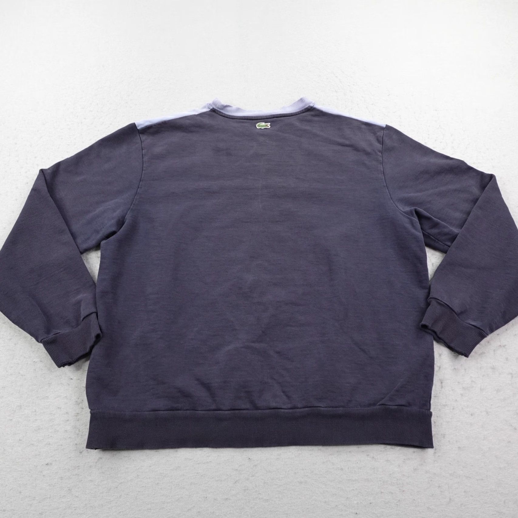 Lacoste Lacoste Sweatshirt Mens XL Blue Loose Fit Crew Croc Heritage Badge Distressed Logo Size US XL / EU 56 / 4 - 5 Thumbnail