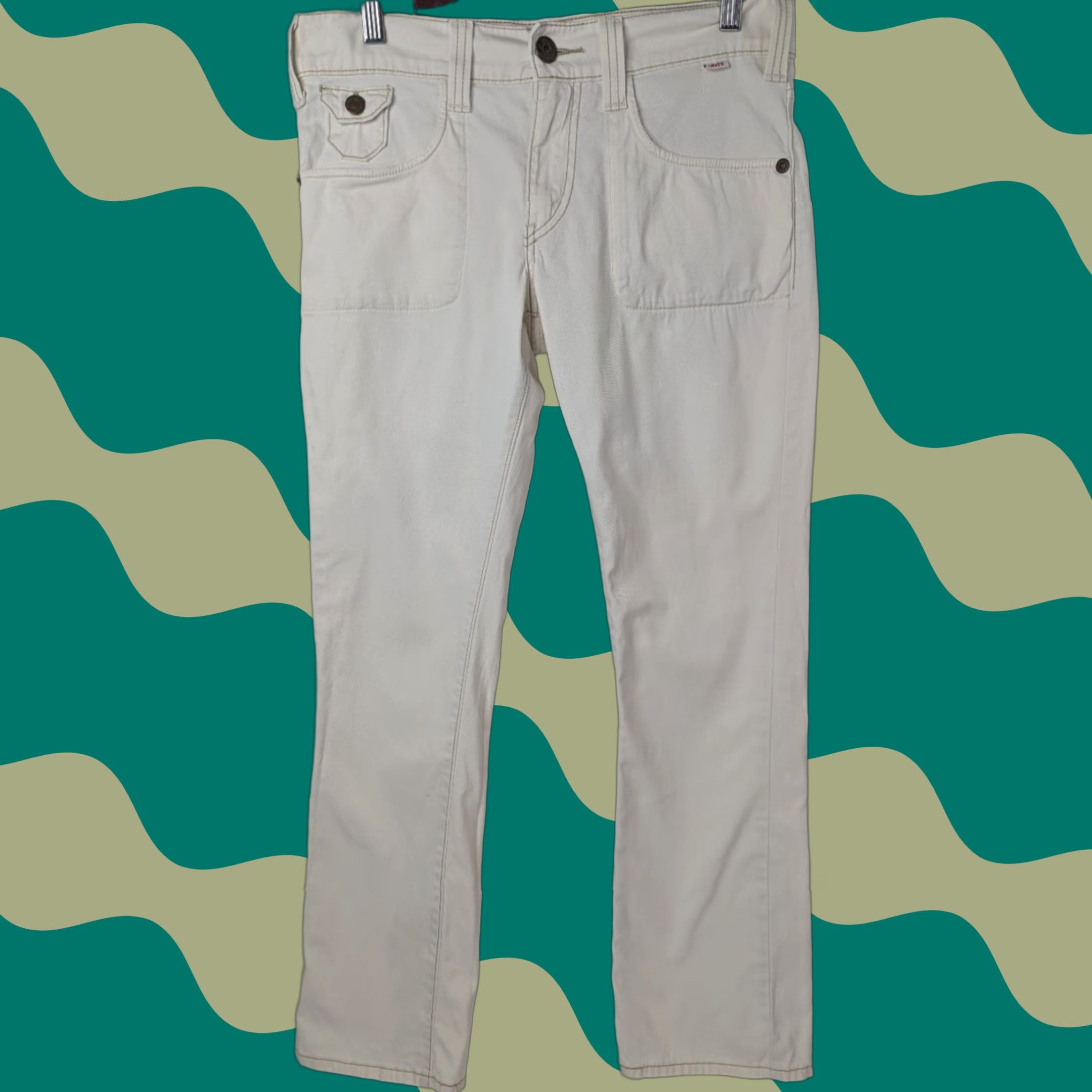 Levi's Levi's Pants Shirt Twills Utility Cotton White Cream Chino Women Size 6 Regular Mid Rise Pants Casual Vintage? No. Size 28" / US 6 / IT 42 - 1 Thumbnail