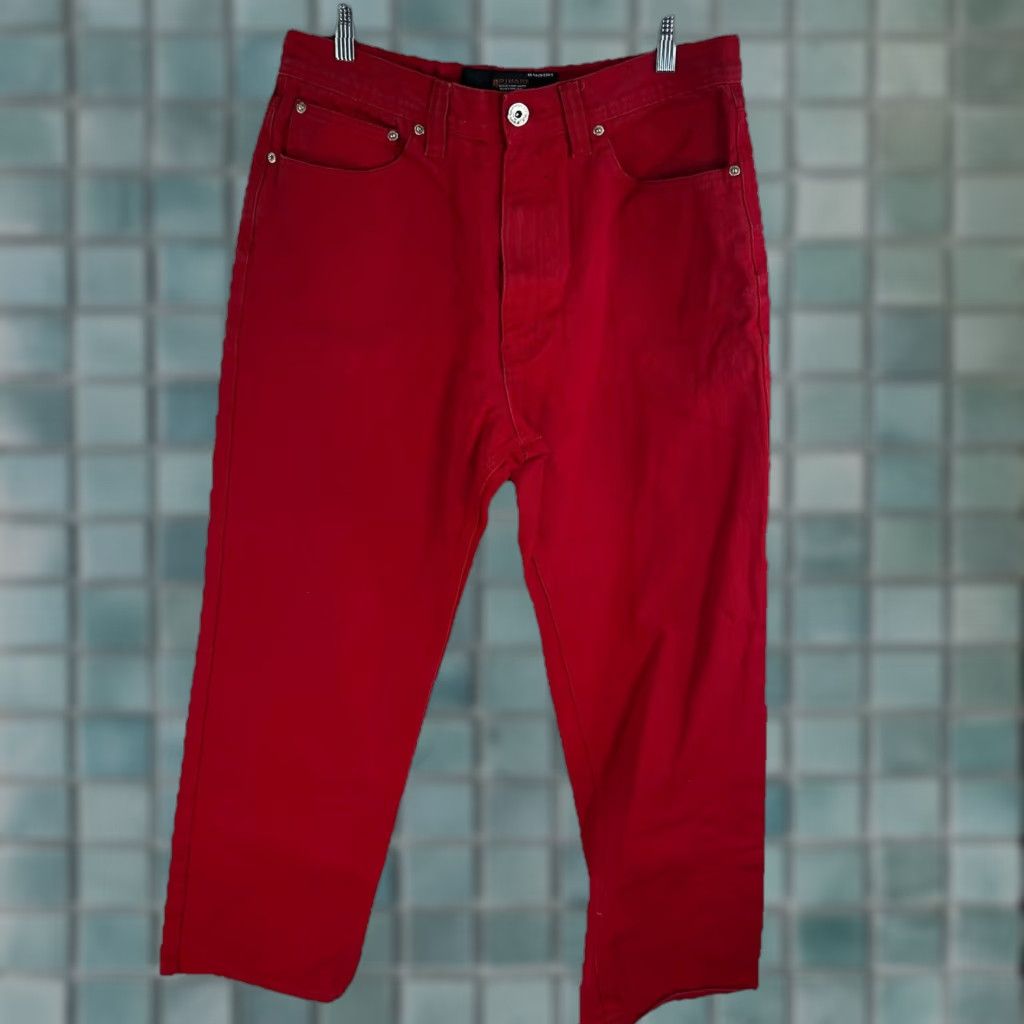 Denime PJ Mark Denim Straight Leg Jeans Men 36X32 Red Size 36 Regular Cotton Denim 5-Pocket Zipper Button Mid Rise Vintage Not Size US 36 / EU 52 - 1 Thumbnail