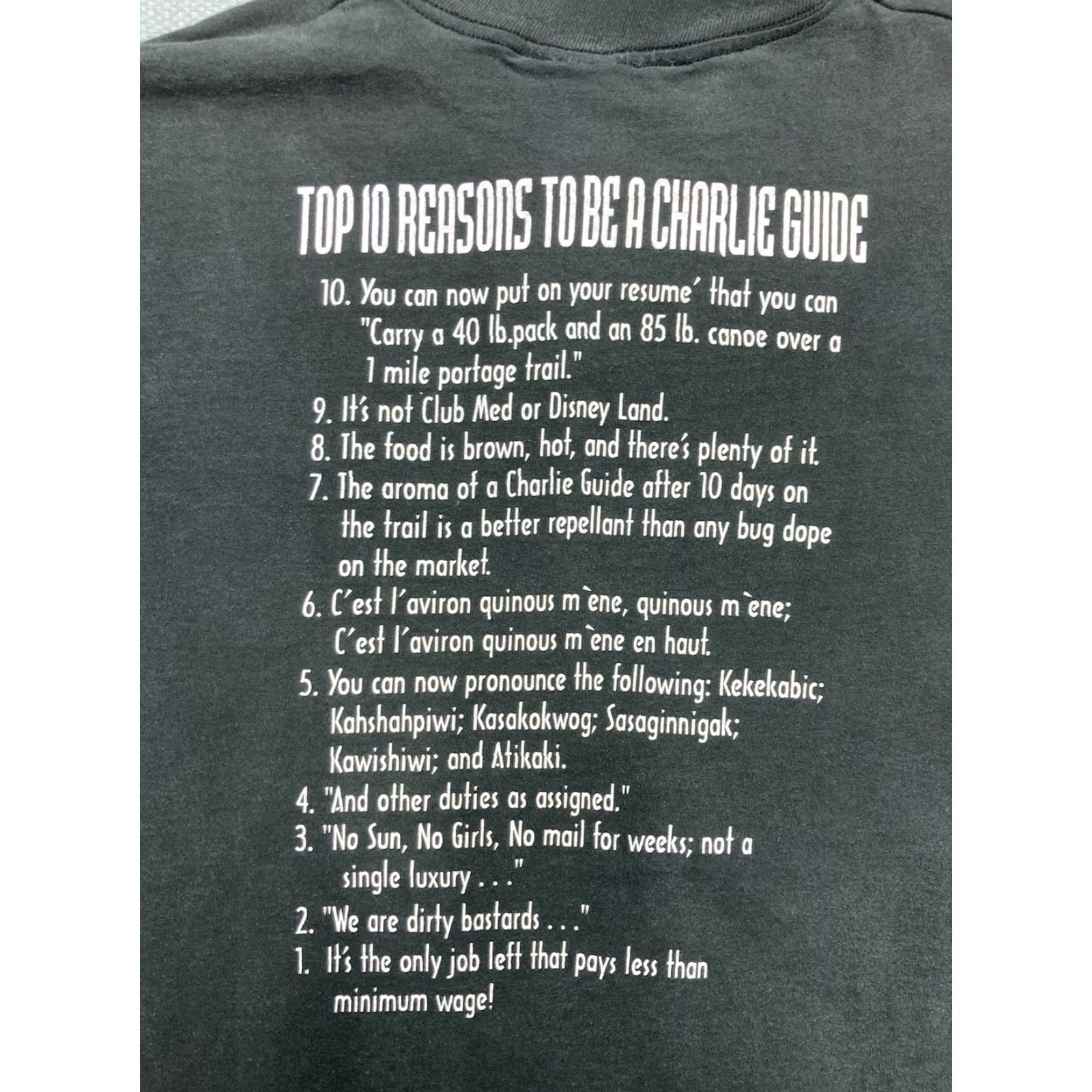 Fruit Of The Loom VINTAGE 90s Chuckie’s Boat Base Charlie Guide Funny Black BSA XL T-Shirt Mens Size US XL / EU 56 / 4 - 2 Thumbnail