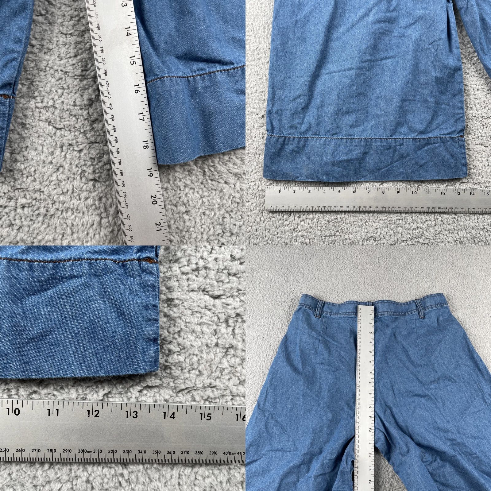 Denime VINTAGE J. Peterman Capri Pants Women’s 4 Denim Blue EUC Regular Wide-Leg Spring 90s Garden Mens Girls Size 27" / US 4 / IT 40 - 10 Thumbnail
