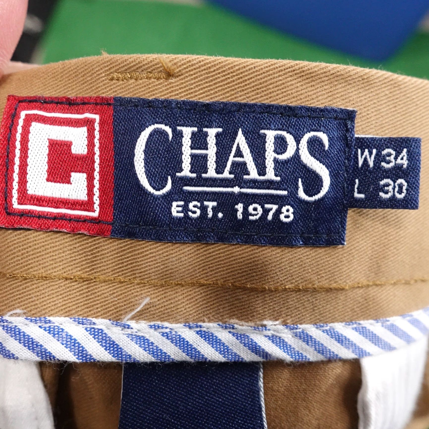 Chaps VINTAGE Chaps Pants Mens Casual Chino W34 L30 Khaki Cotton Flat Front Dress Business Casual Size US 34 / EU 50 - 7 Thumbnail