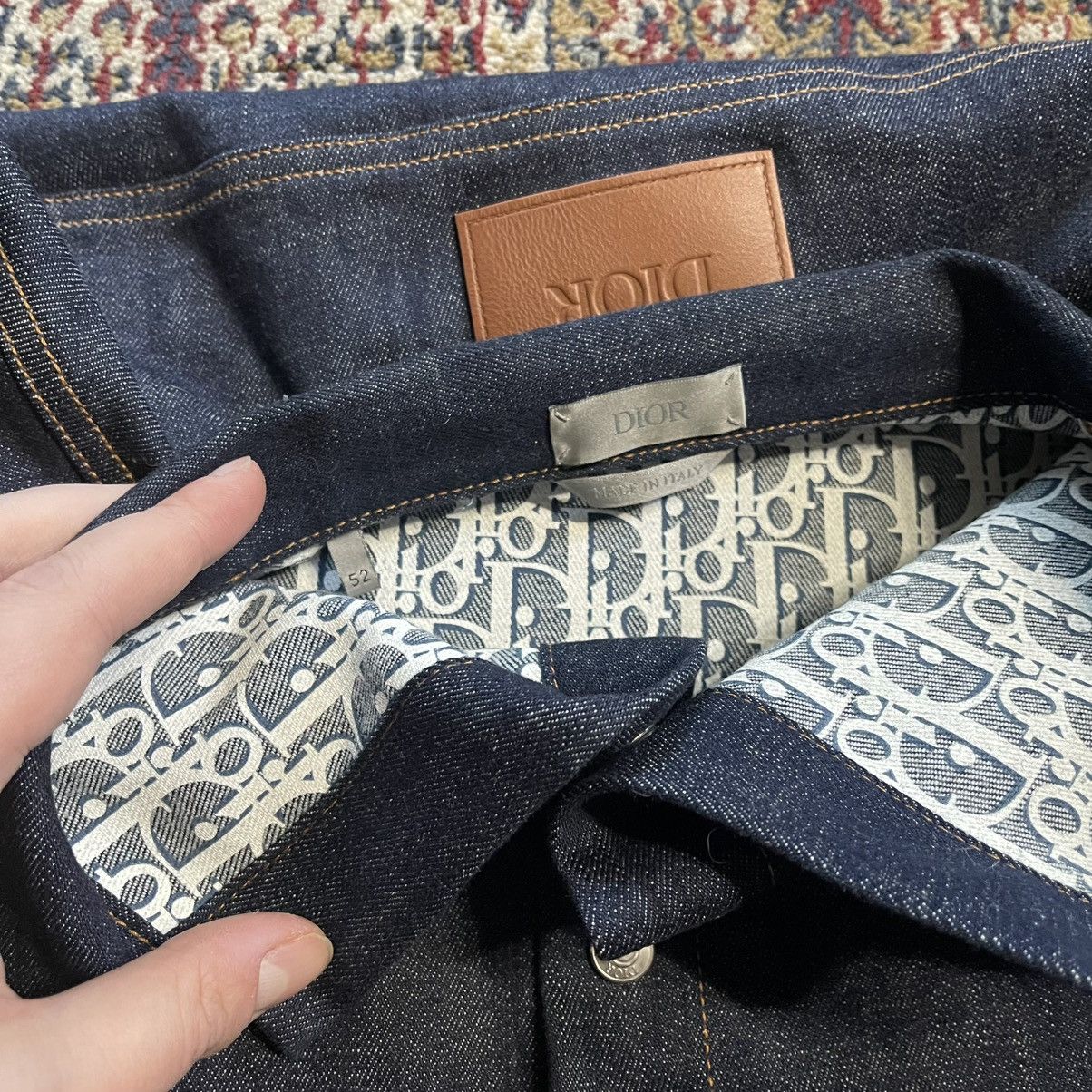 Dior Dior Oblique Overshirt Blue Raw Cotton Denim Size US L / EU 52-54 / 3 - 5 Thumbnail