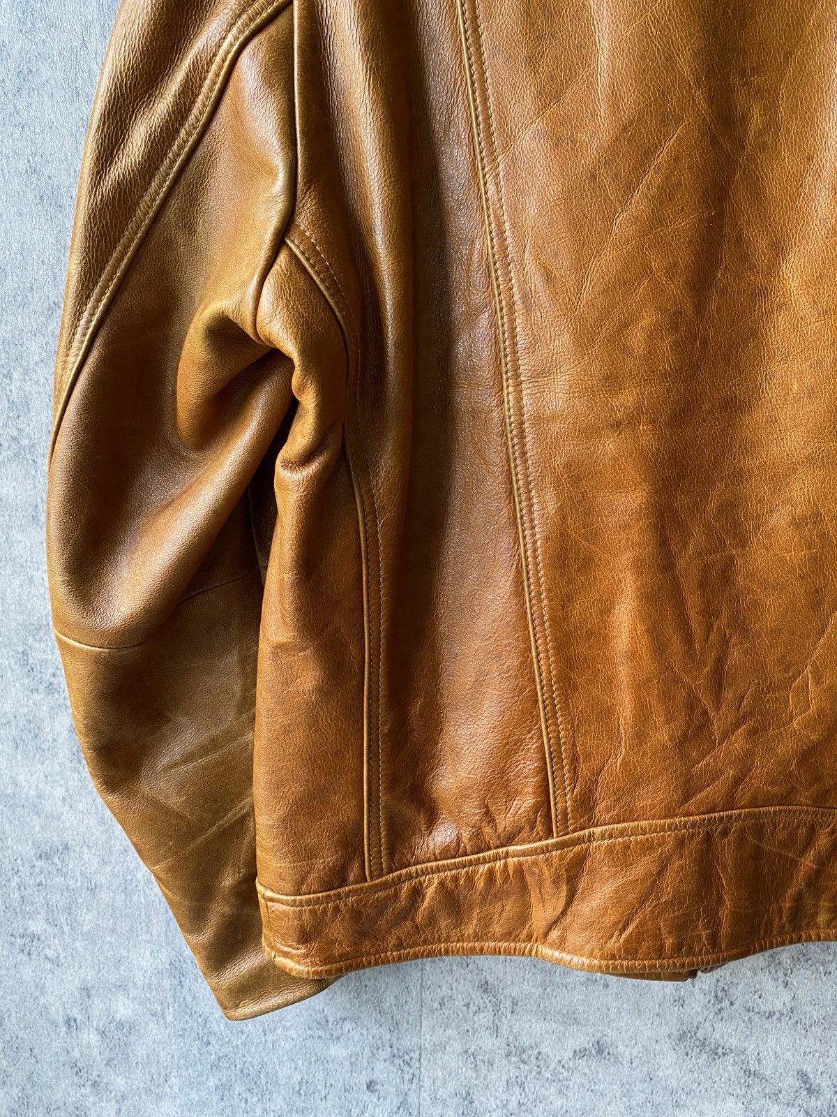 Japanese Brand Vintage Uniqlo Patina Design Leather Jacket Size US M / EU 48-50 / 2 - 11 Thumbnail
