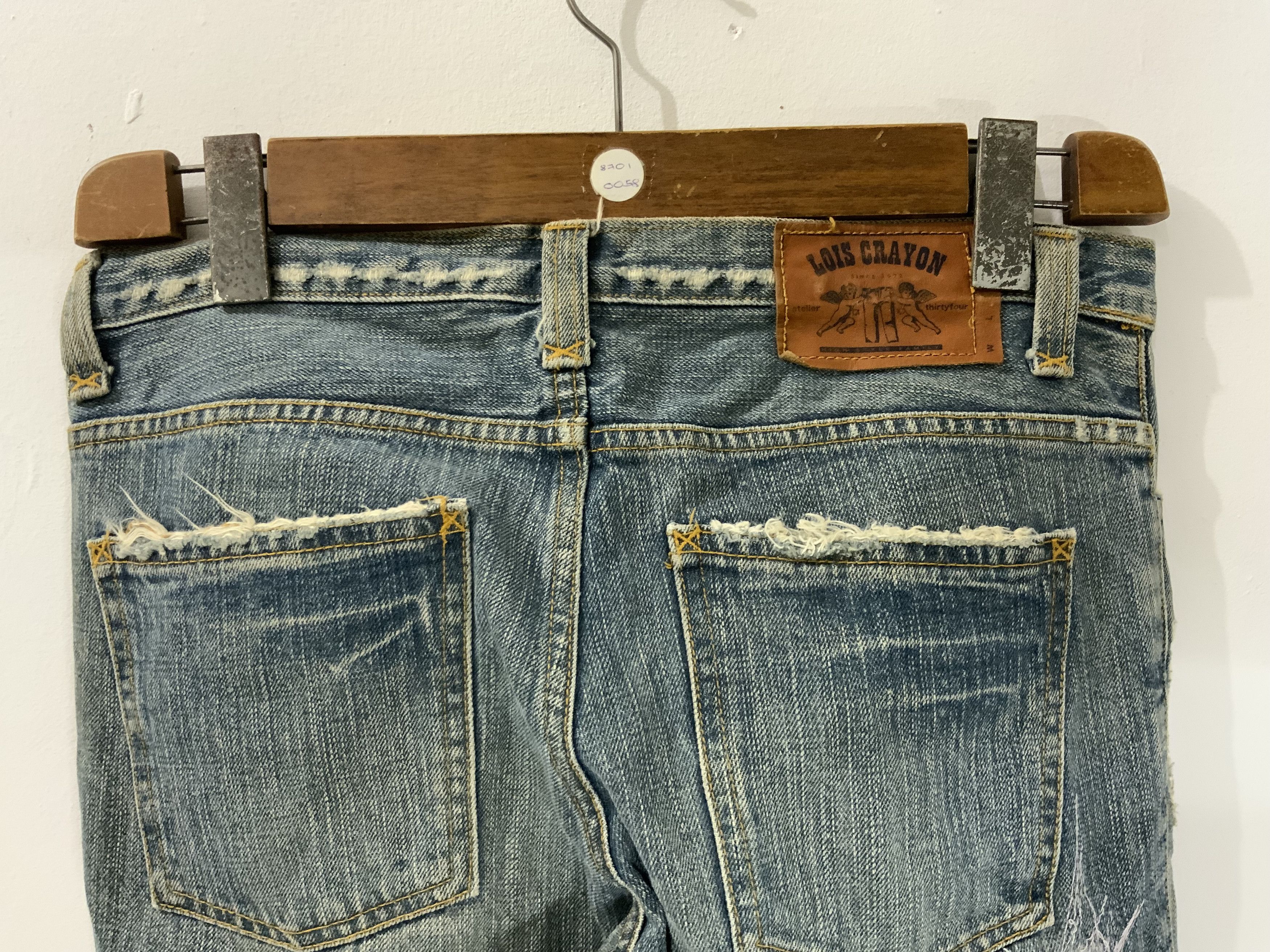 Japanese Brand Vintage Lois Crayon Atelier thirtyfour Distressed Denim Size US 31 - 9 Thumbnail