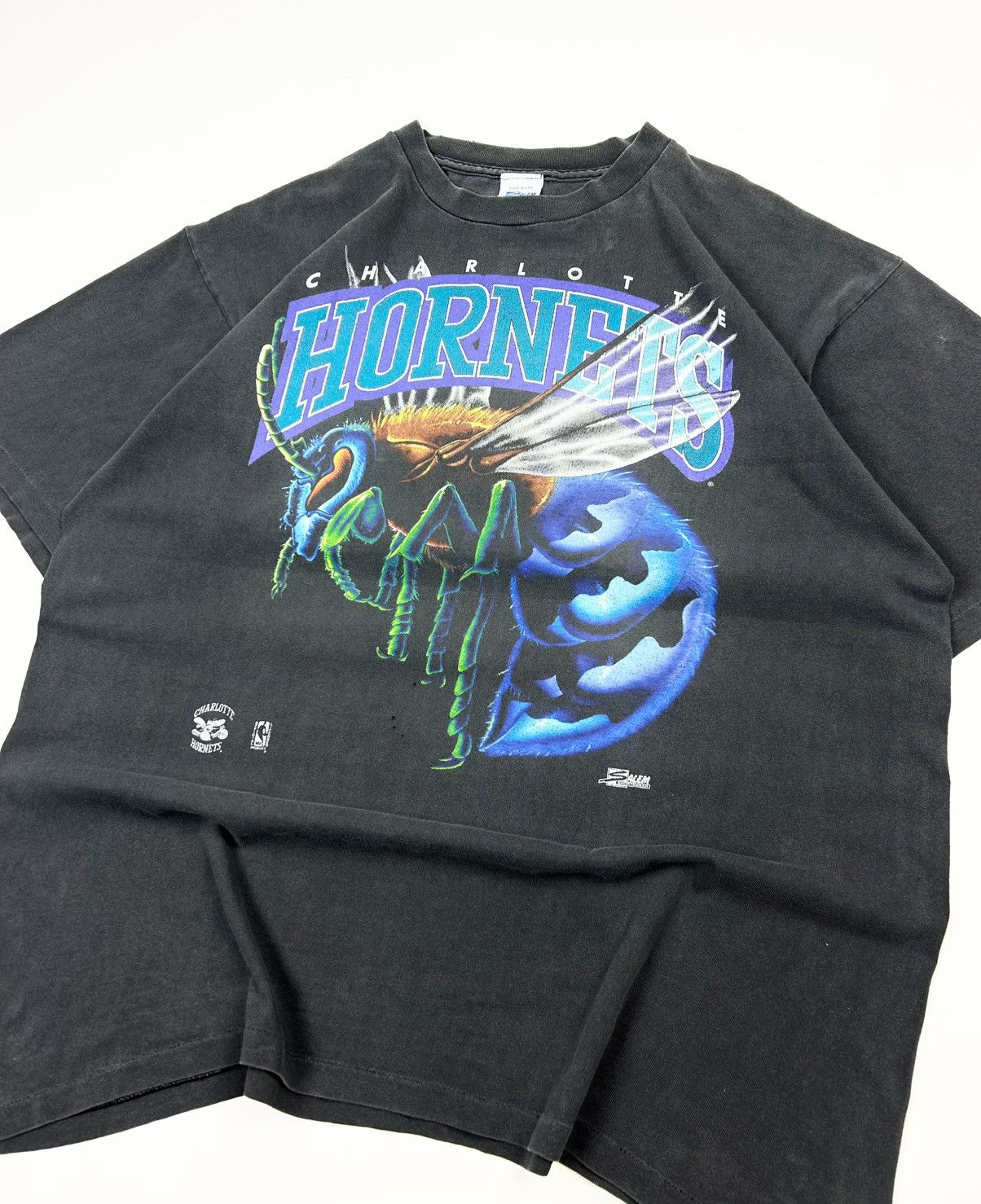 NBA × Salem Sportswear × Vintage rare Vintage Charlotte Hornets Salem Sportswear NBA tee 90s Size US L / EU 52-54 / 3 - 3 Thumbnail
