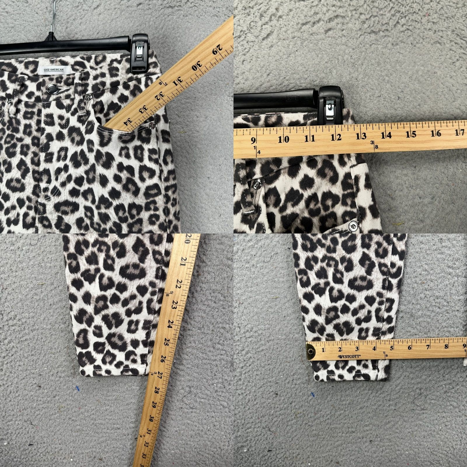 Good American Good American Jeans Crop Womens 2 26 White Leopard High Rise Ankle Denim Jeans Womens White Leopard Print 27 In Inseam 27 In Rise High Size 26" / US 2 / IT 38 - 8 Thumbnail