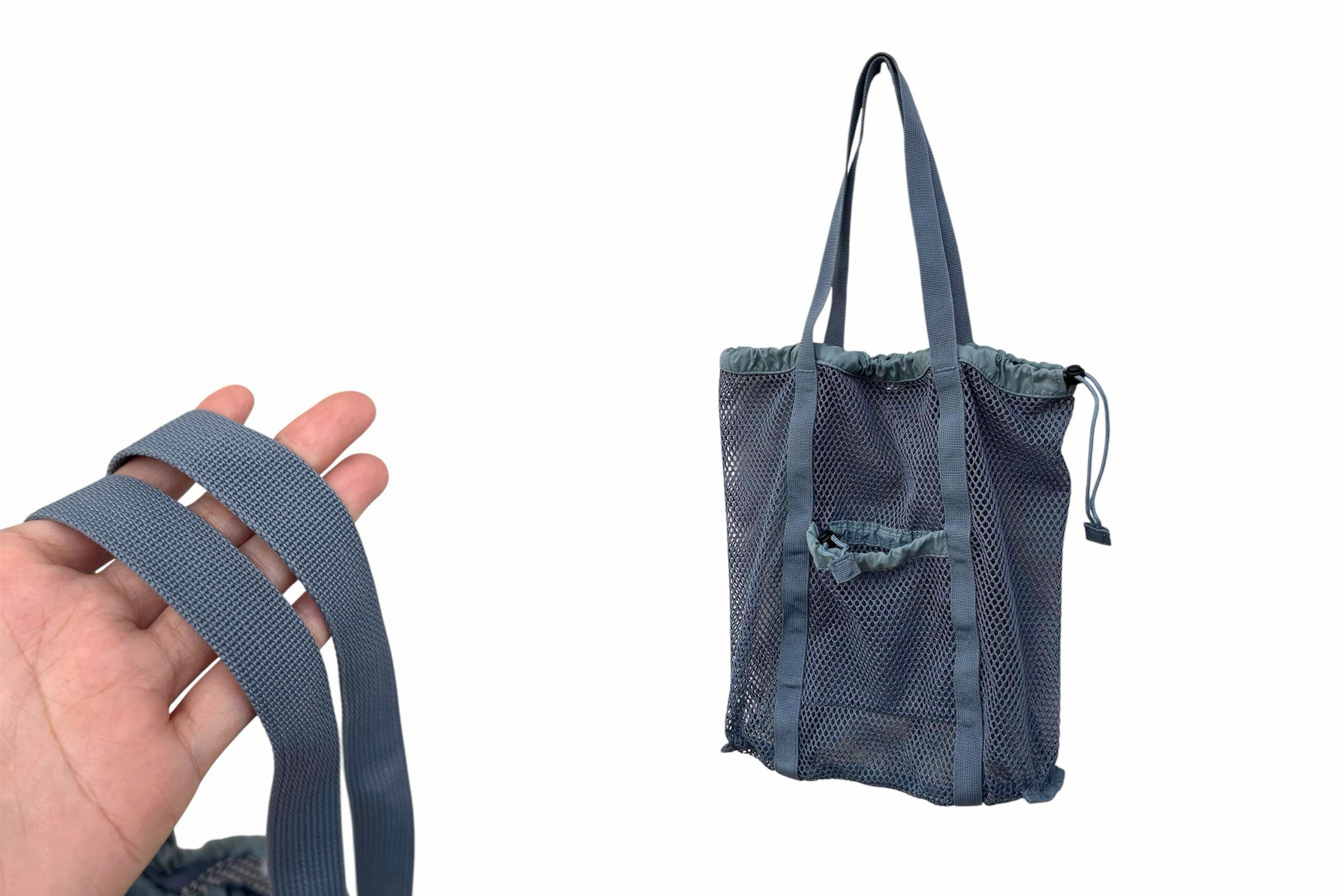 Uniqlo UNIQLO Misty Blue Mesh drawstring tote bag, see through Size ONE SIZE - 5 Thumbnail