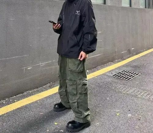 Japanese Brand × Jean Retro multi-pocket straight-leg loose casual overalls Size US 32 / EU 48 - 3 Thumbnail