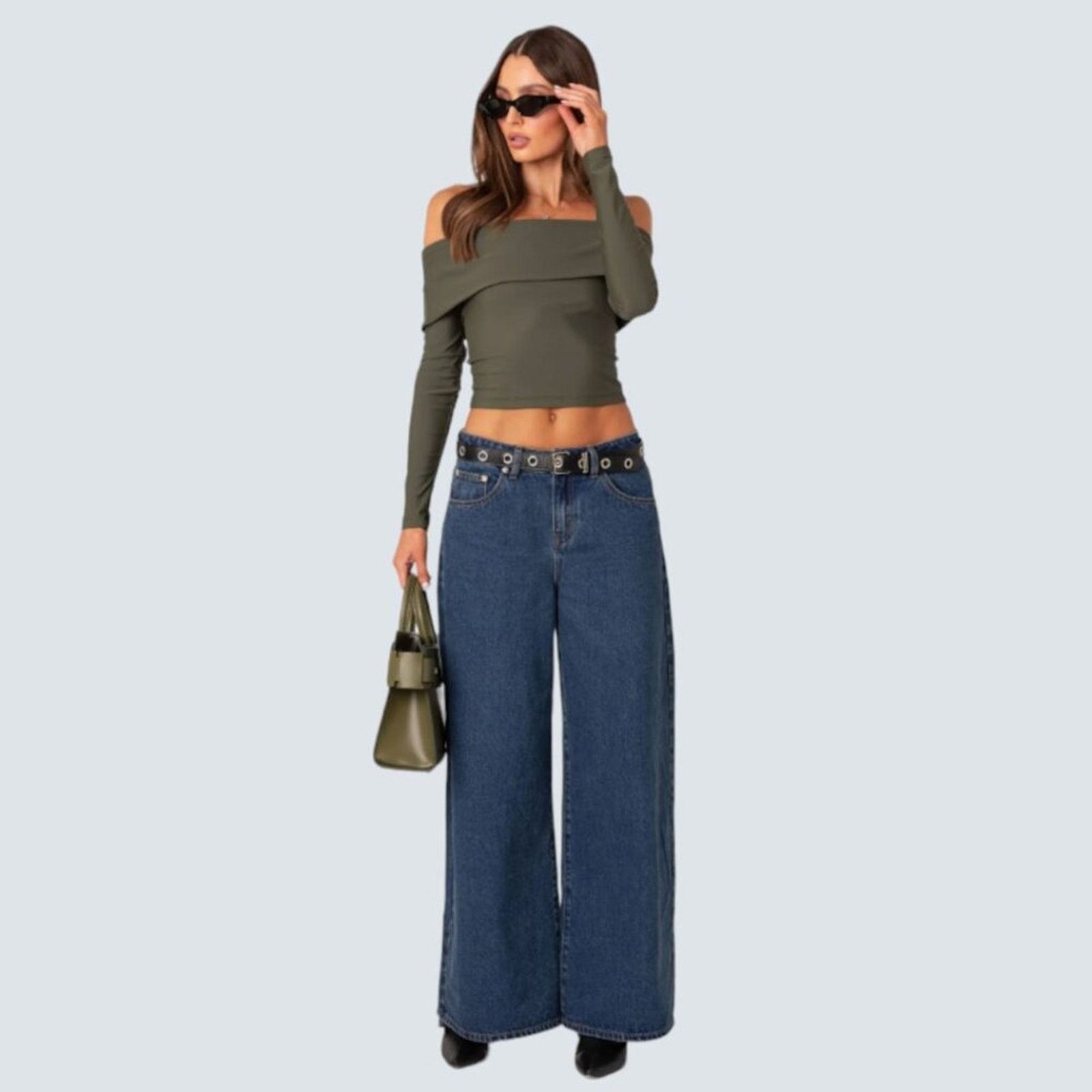 Other Edikted Brea Foldover Off Shoulder Crop Top XS NWOT $39 MSP Size XS / US 0-2 / IT 36-38 - 8 Thumbnail