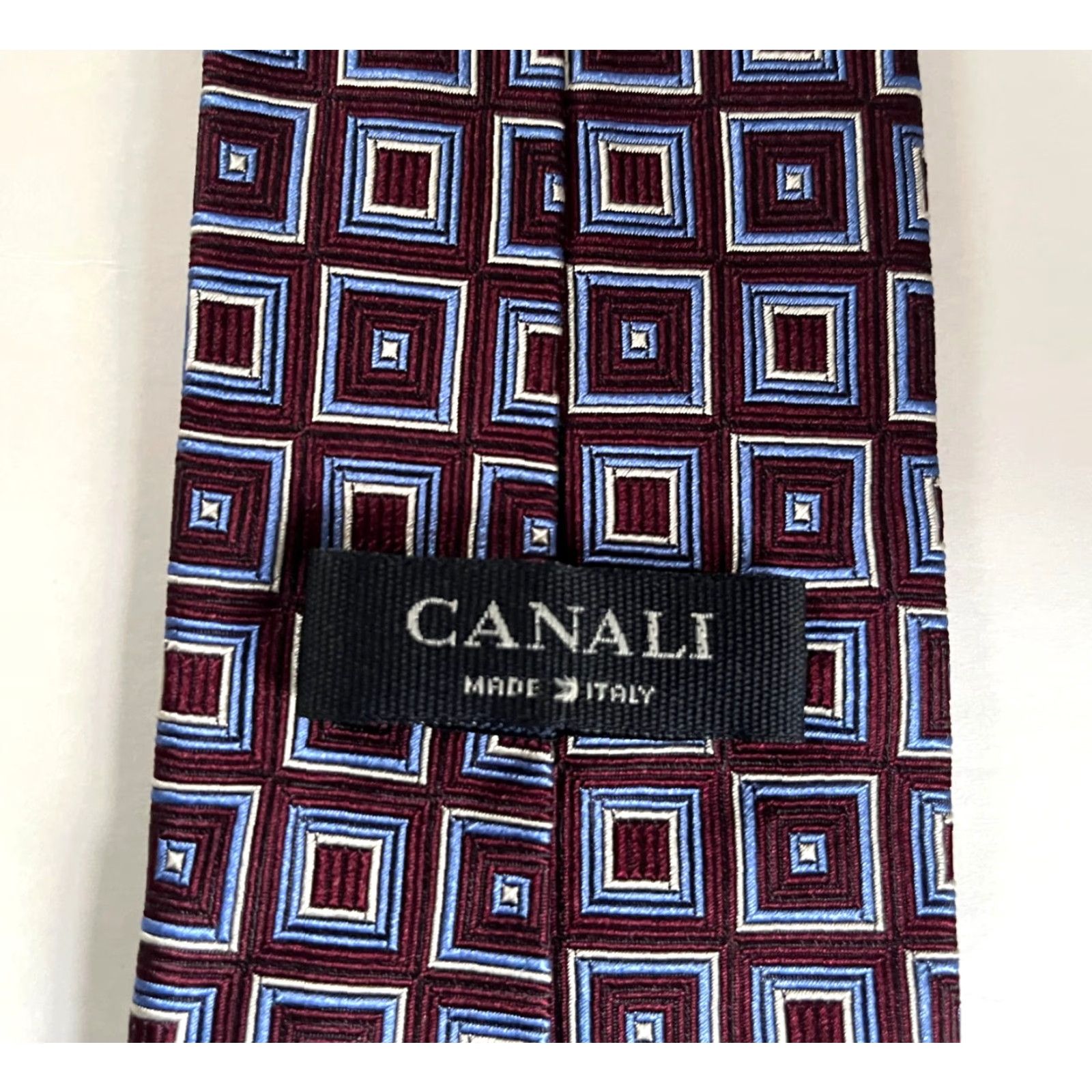 Canali Canali Men's Tie Geometric Silk Made in Italy Size ONE SIZE - 7 Thumbnail