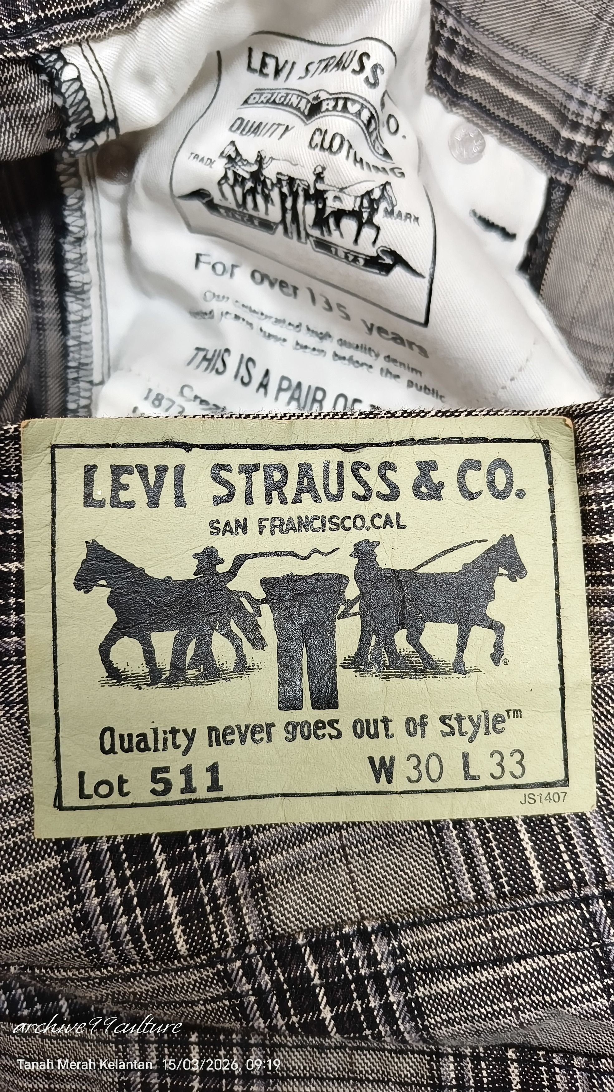 Levi's Levi’s Japan 511 Slim Plaid Tartan Checkered Trousers Size US 30 / EU 46 - 4 Thumbnail