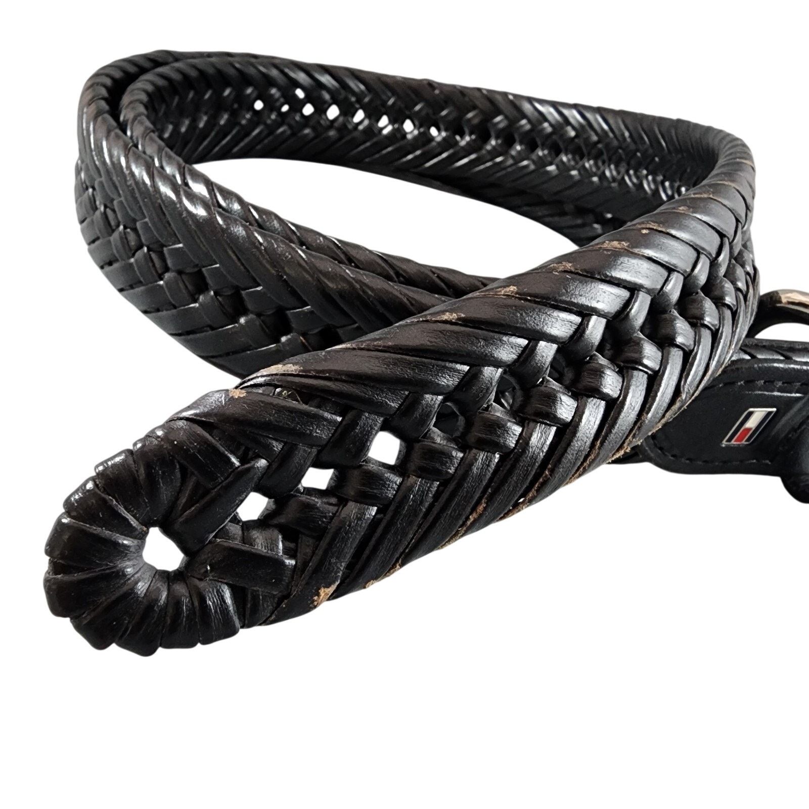 Tommy Hilfiger Tommy Hilfiger Men Leather Braided Belt Black 40 x 1-1/8" Size 40 - 5 Thumbnail
