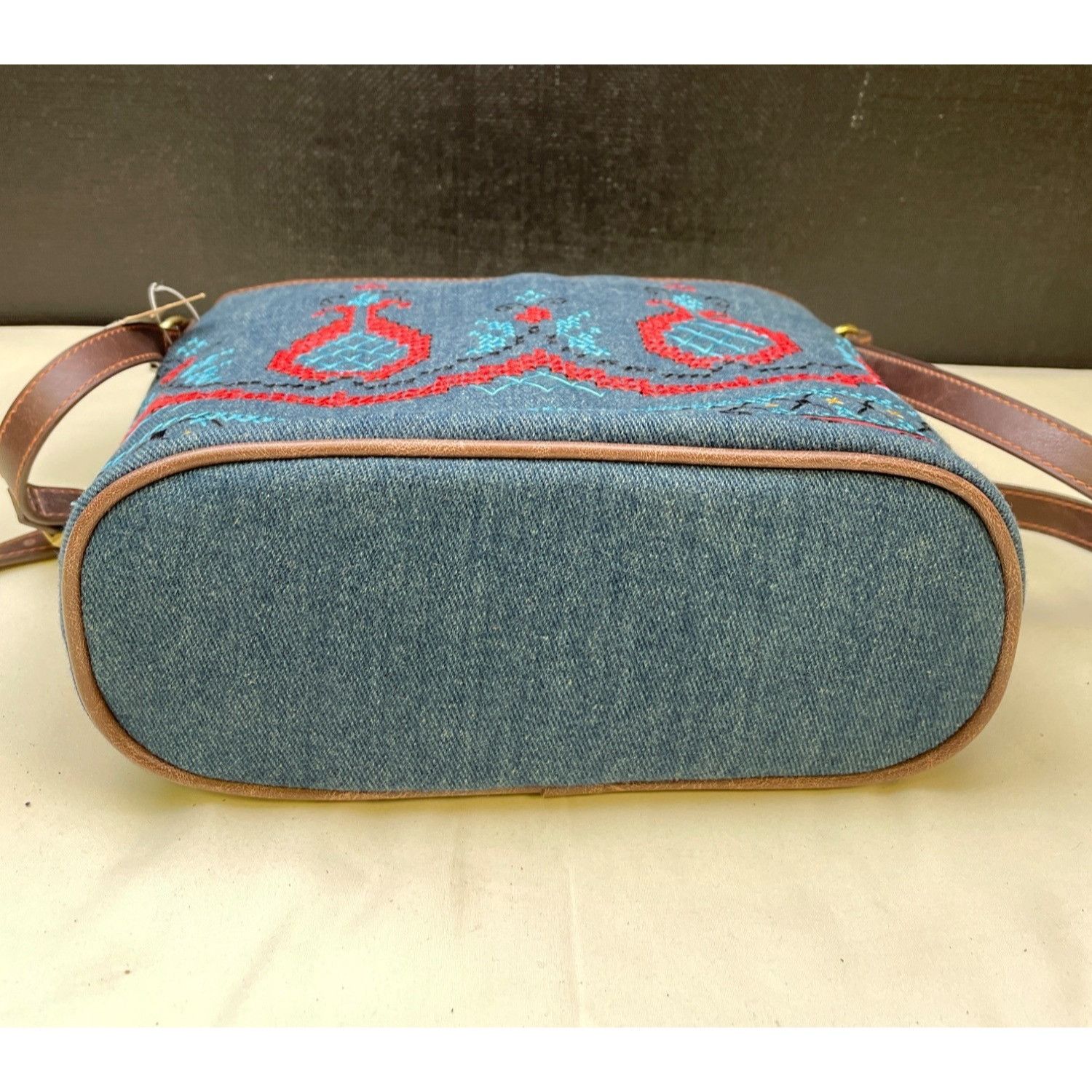 Relic Relic Women's Blue Denim Embroidered Cross Body Bag/ Purse S Size ONE SIZE - 5 Thumbnail