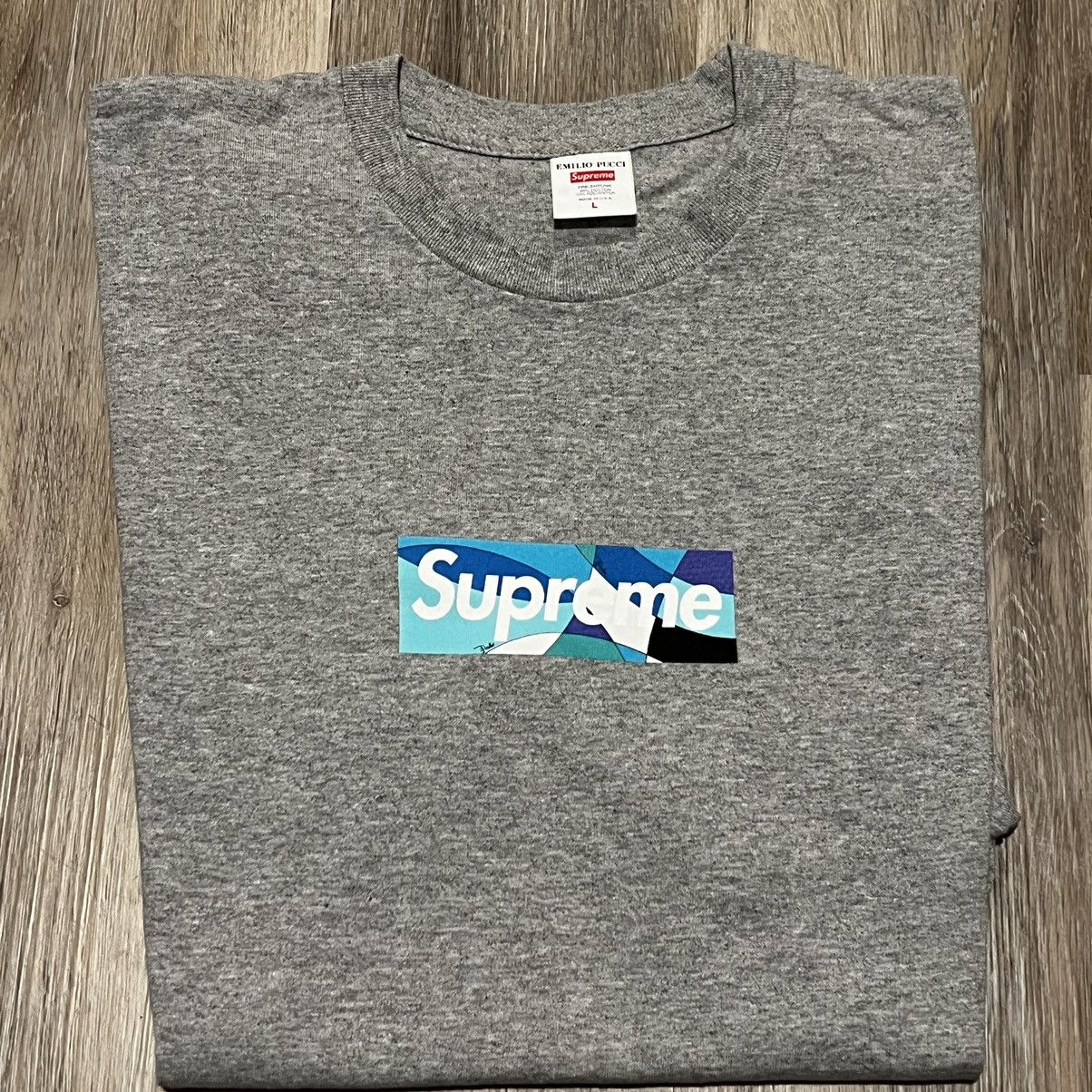 Supreme Supreme Emilio Pucci Box Logo Tee Blue bogo t shirt Size US L / EU 52-54 / 3 - 2 Thumbnail